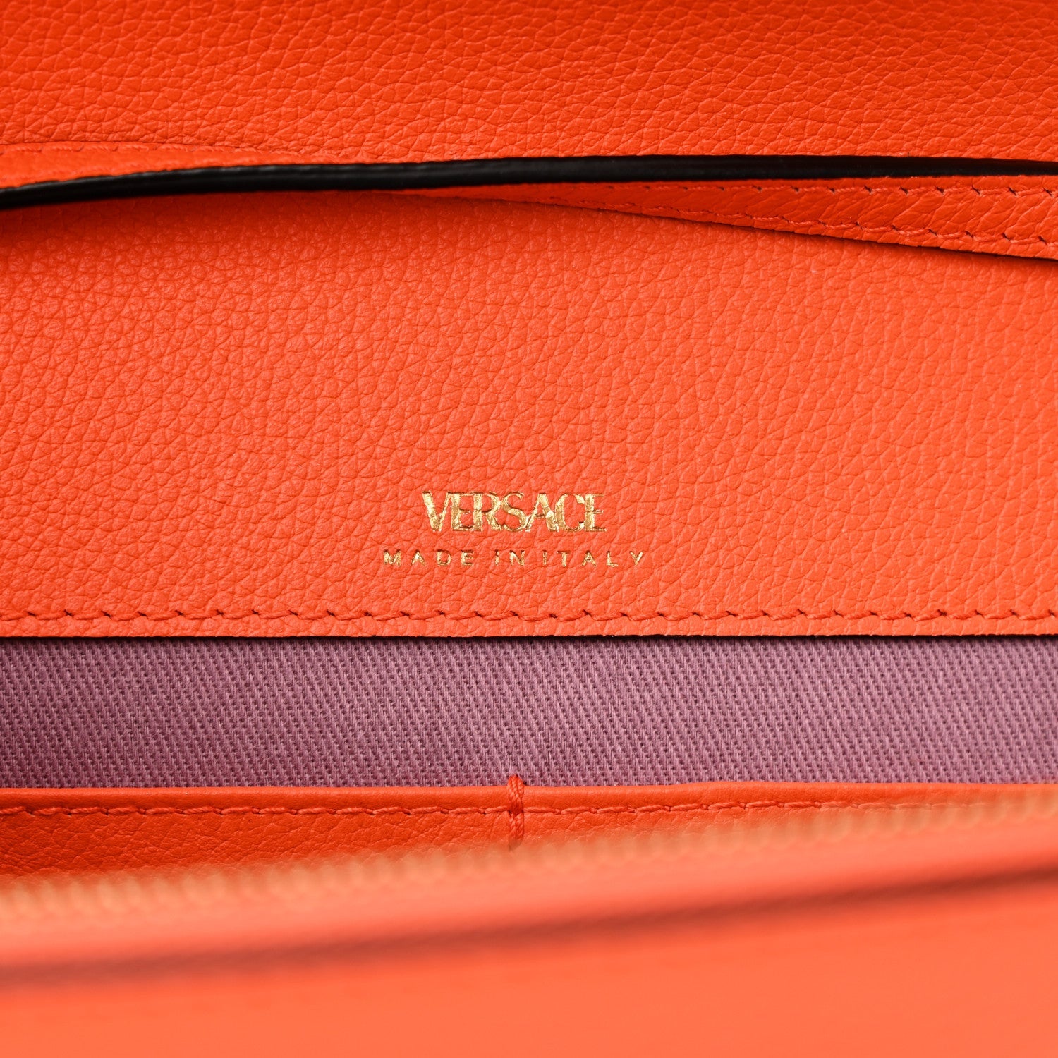 Grained Calfskin La Medusa Crossbody Bag Orange