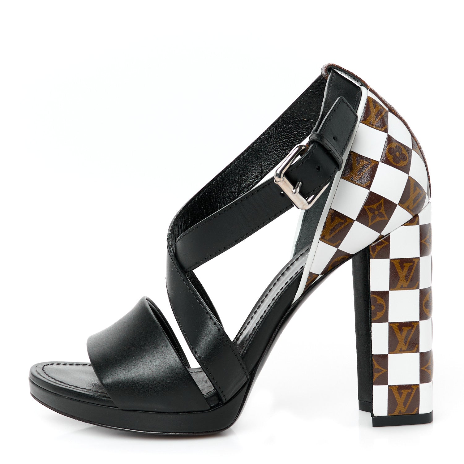 Calfskin Monogram Damier Tressage Matchmake Cross Sandals 38