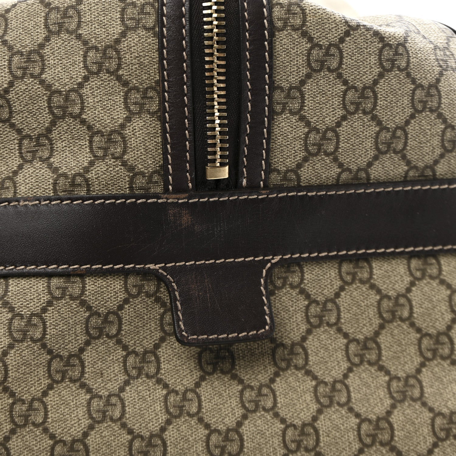 GG Plus Monogram Large Carry On Duffle Trolley Beige Ebony Cocoa Dark Chocolate