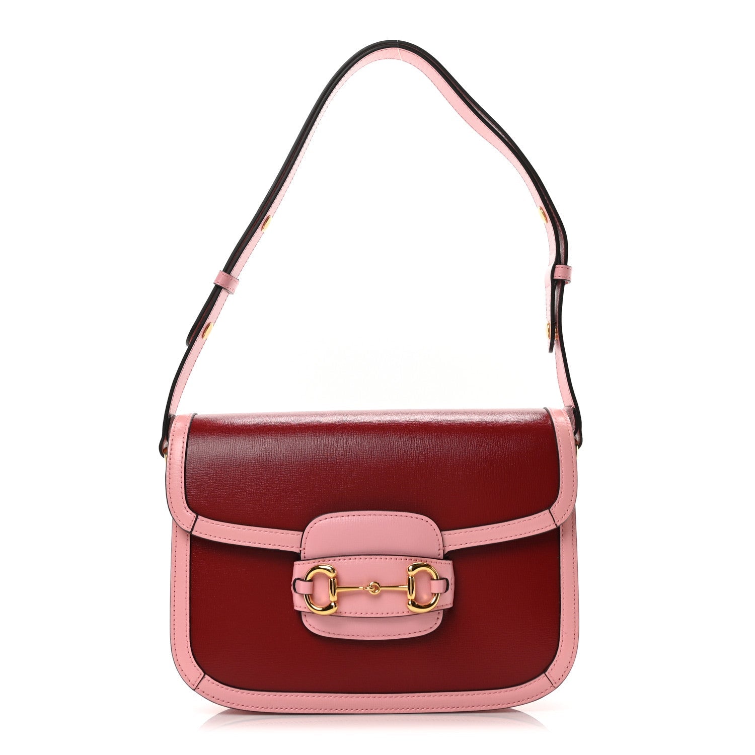 Azalea Calfskin Horsebit 1955 Shoulder Bag New Cherry Red Wild Rose