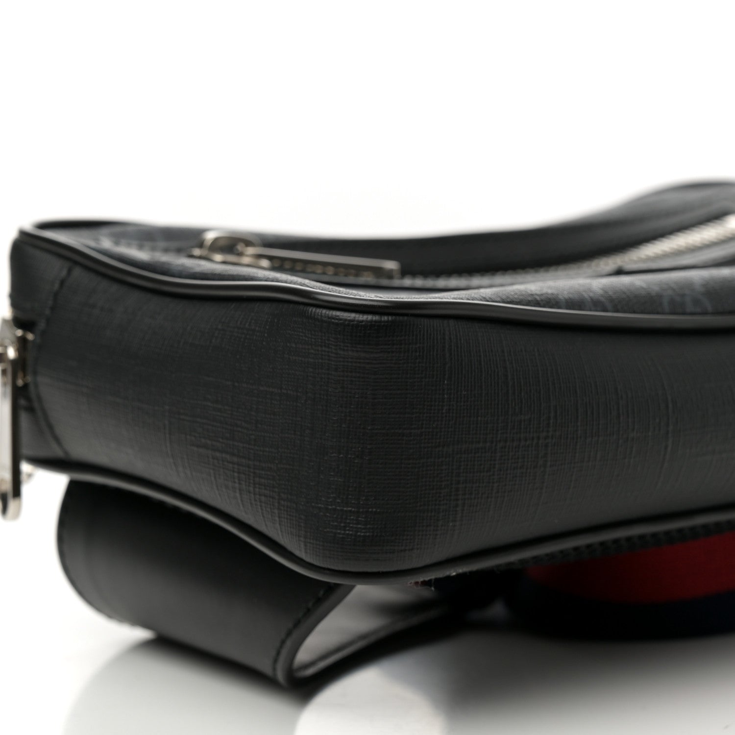 Soft GG Supreme Monogram Web Belt Bag Black Grey