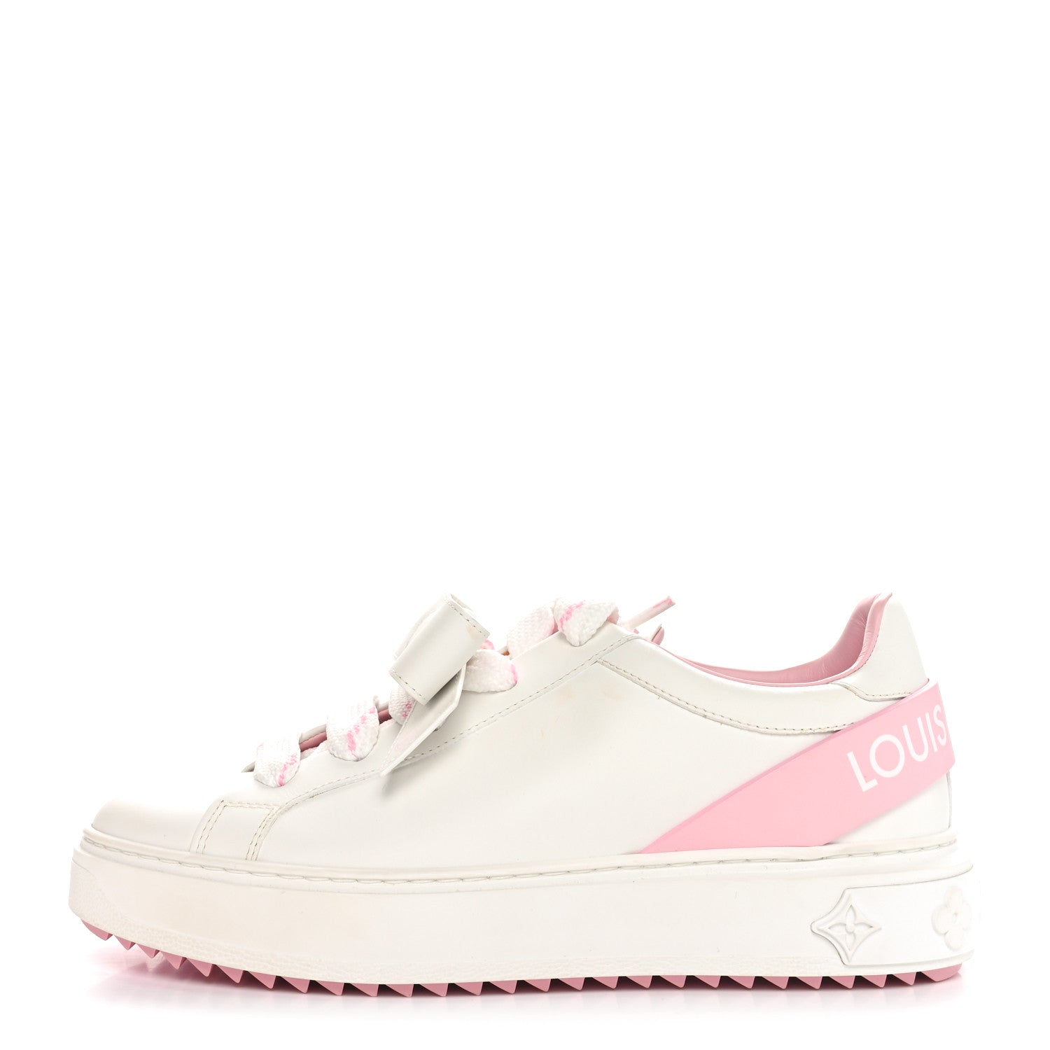 Calfskin Time Out Bow Sneakers 38 White Pink
