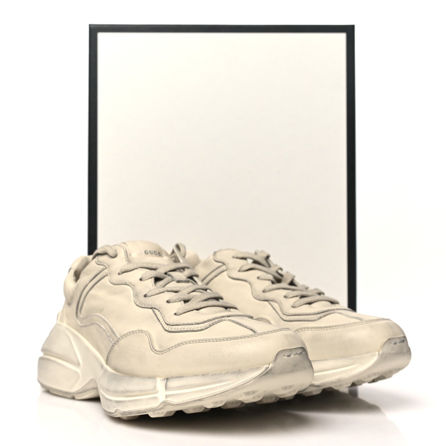 Soft Calfskin Mens Rhyton Sneakers 9 Ivory