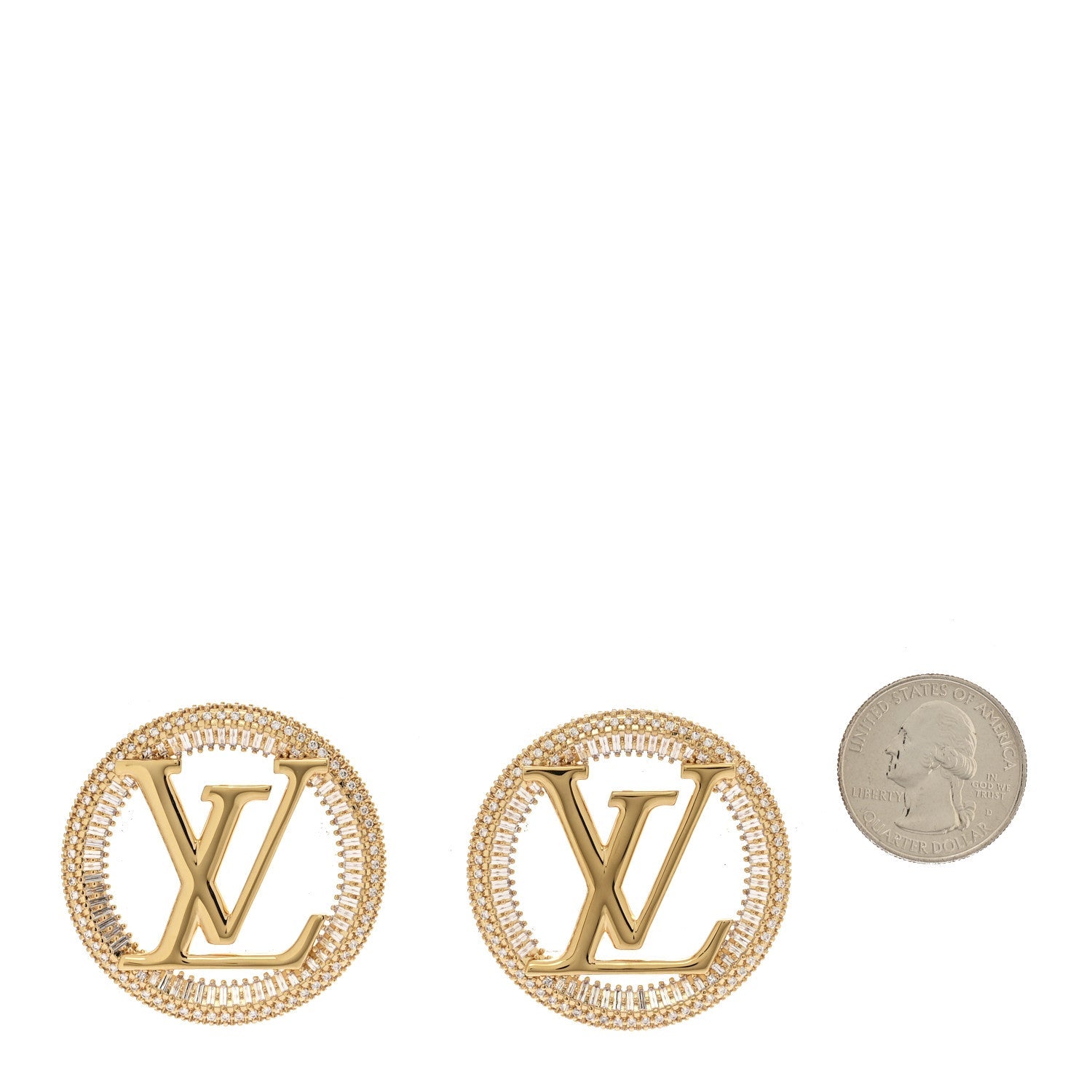 Metal Crystal Sparkling Louise Earrings Gold