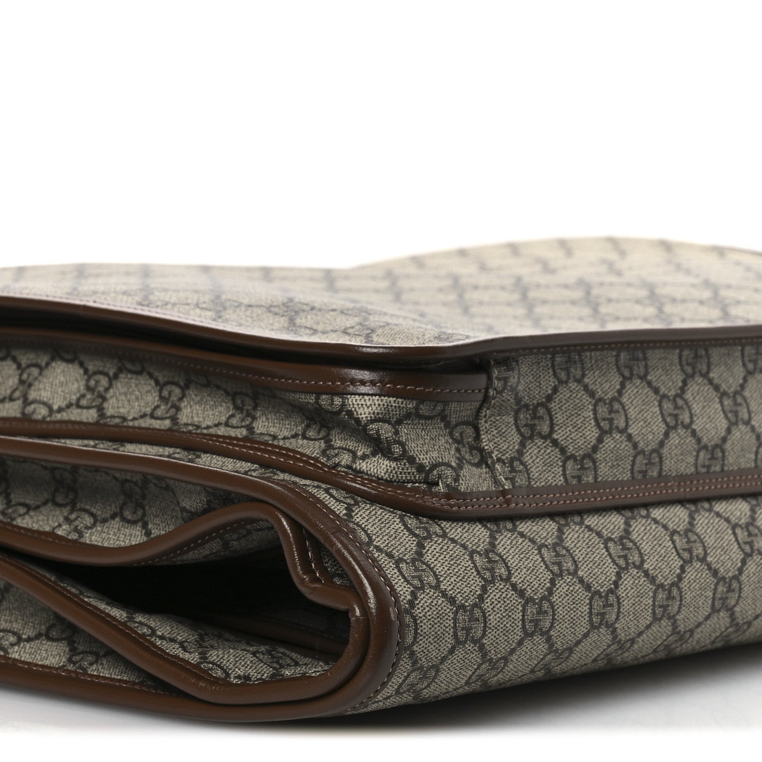 GG Supreme Monogram Azalea Calfskin Retro Interlocking G Hanger Garment Bag Beige Ebony Brown Sugar