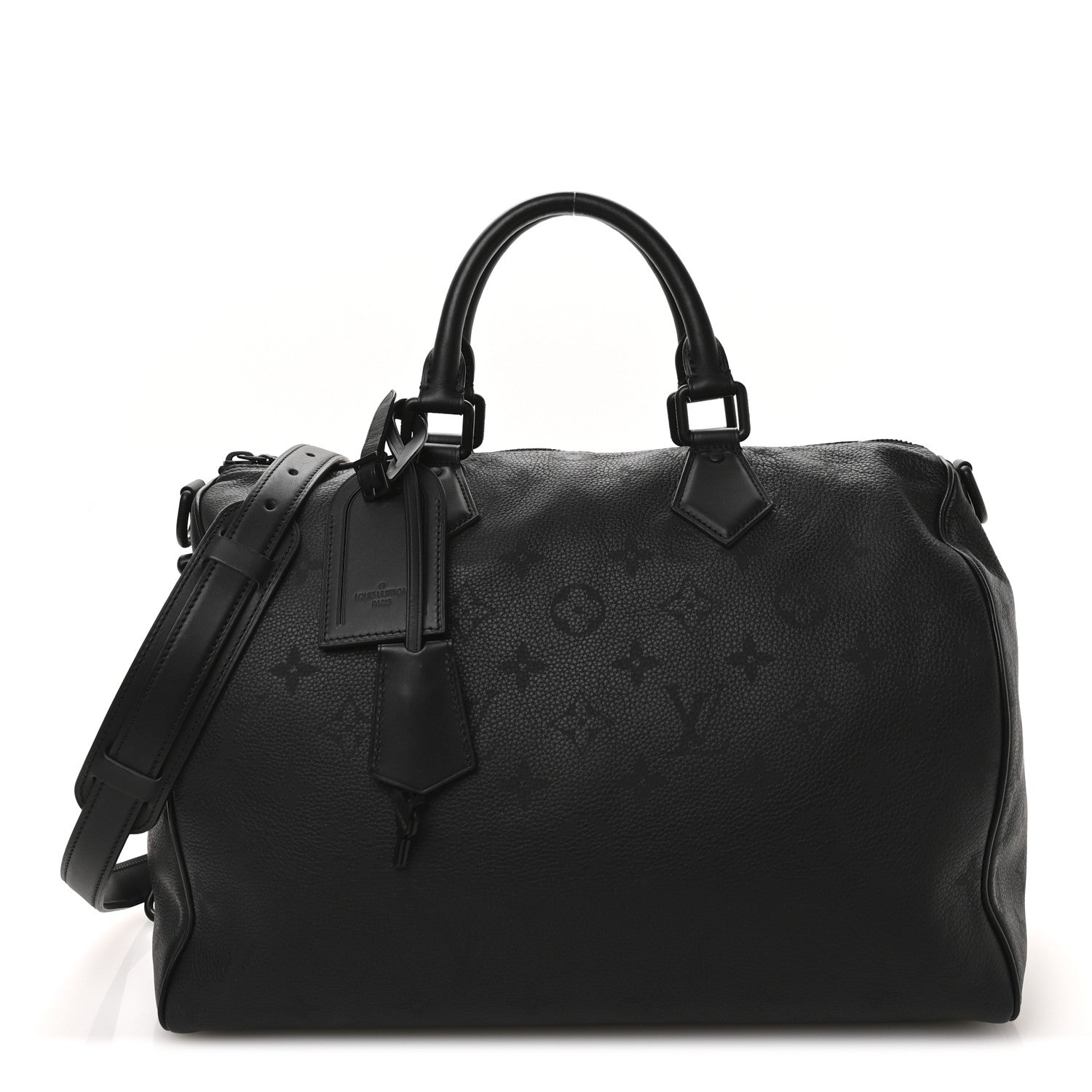Calfskin Monogram Speedy P9 Bandouliere 40 Ultra Black