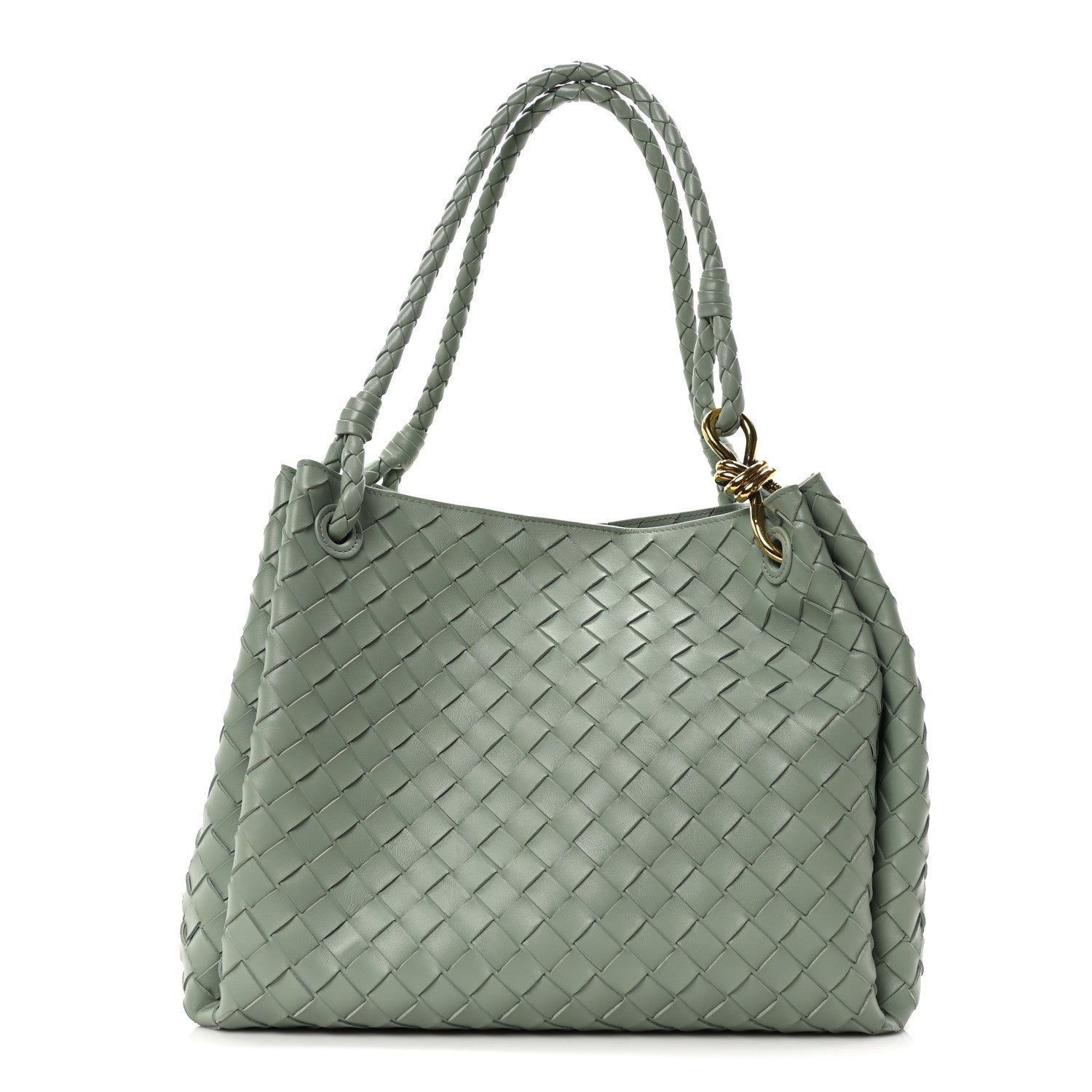 Nappa Intrecciato Large Andiamo Parachute Shoulder Bag New Sauge