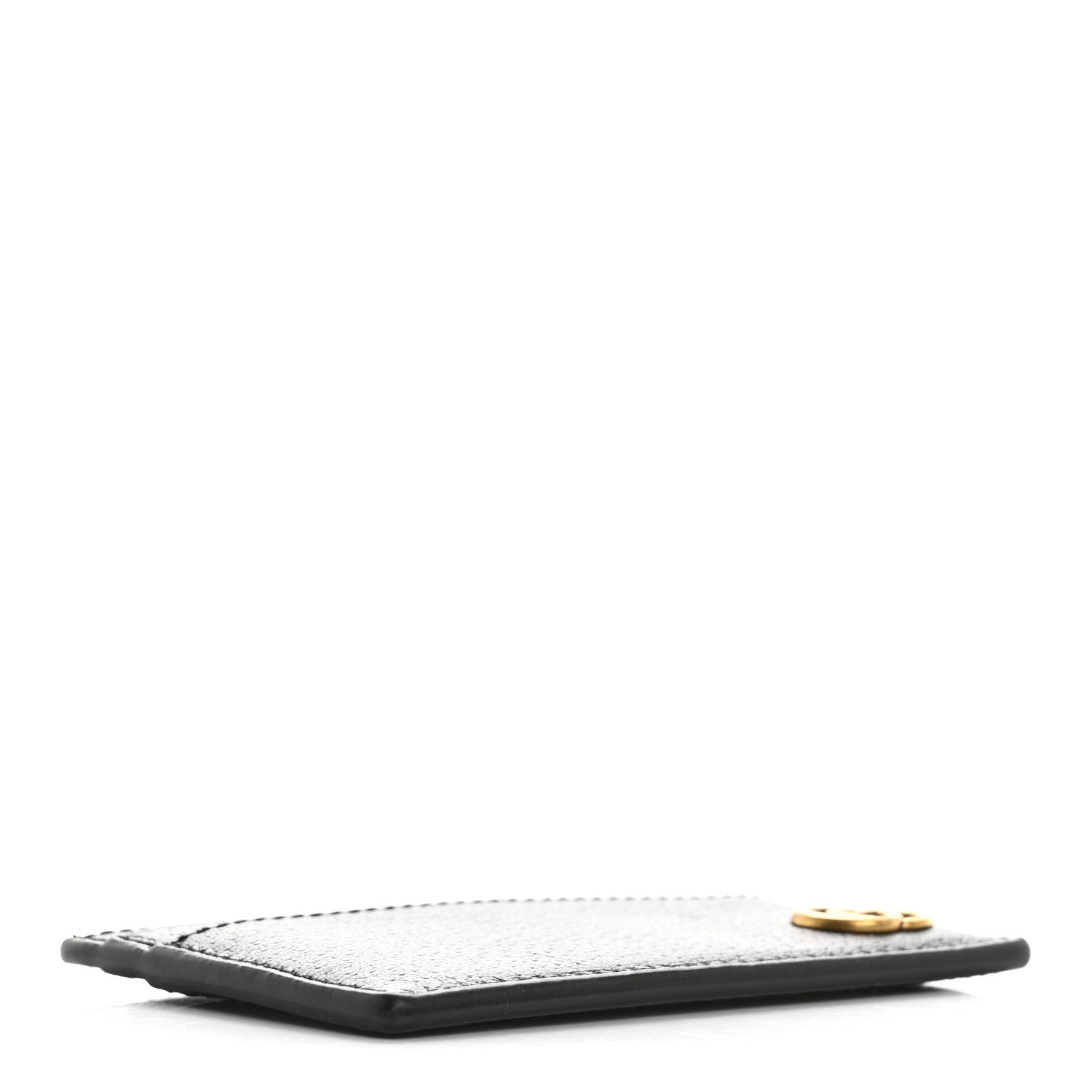 Calfskin Boar Effect GG Marmont Card Holder Black