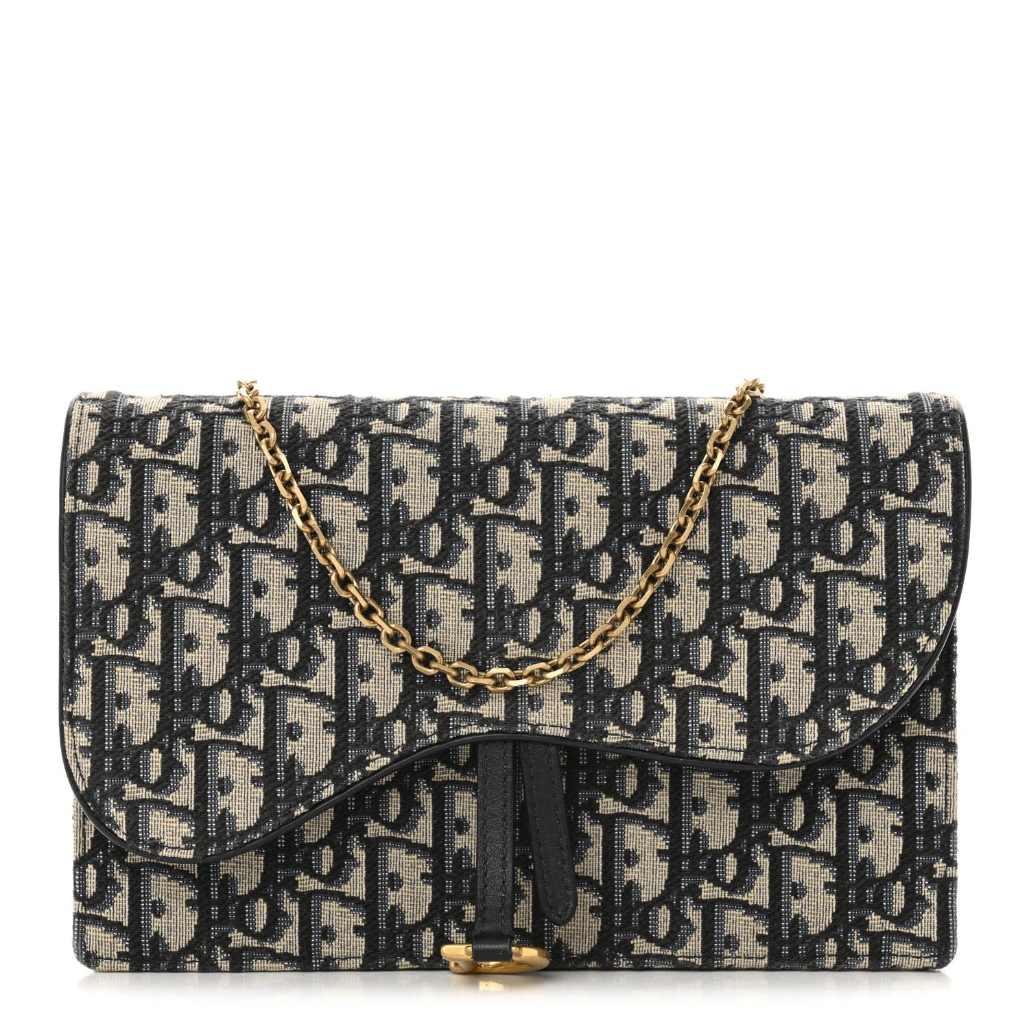 Oblique Saddle Chain Pouch Blue