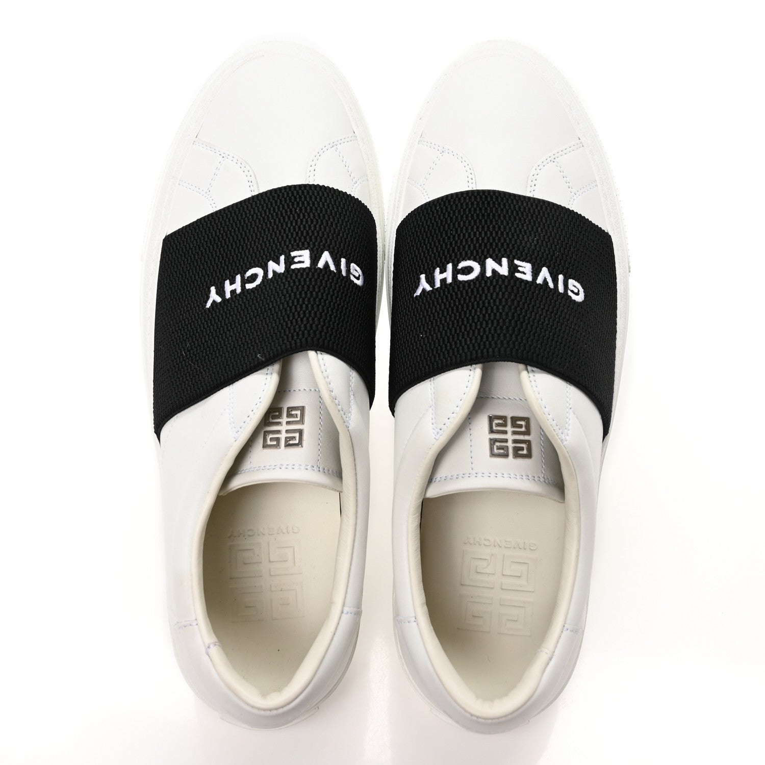 Calfskin Band Logo Mens Urban Street Sneakers 42 White Black