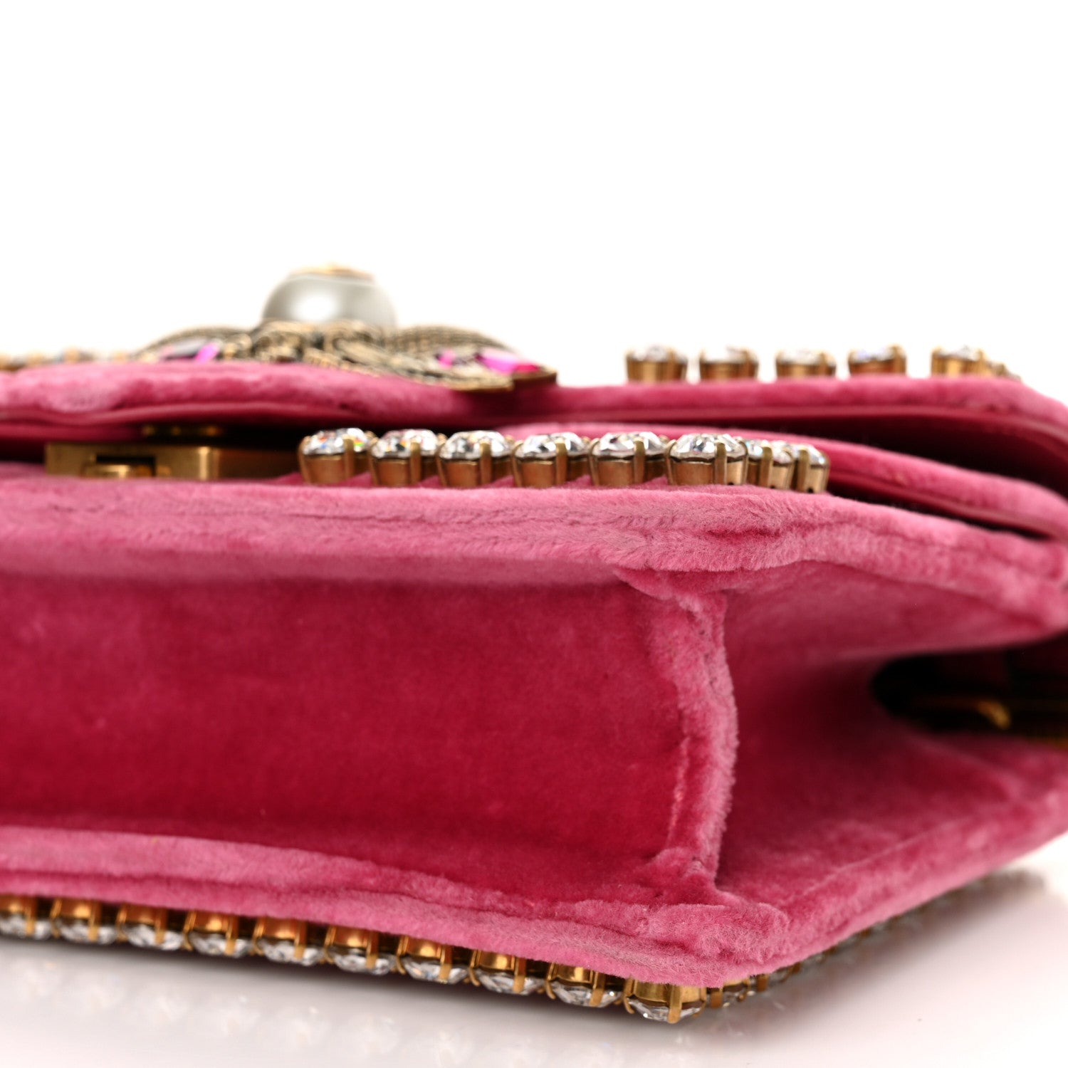 Velvet Crystal Mini Bee Broadway Shoulder Bag Light Raspberry Rose