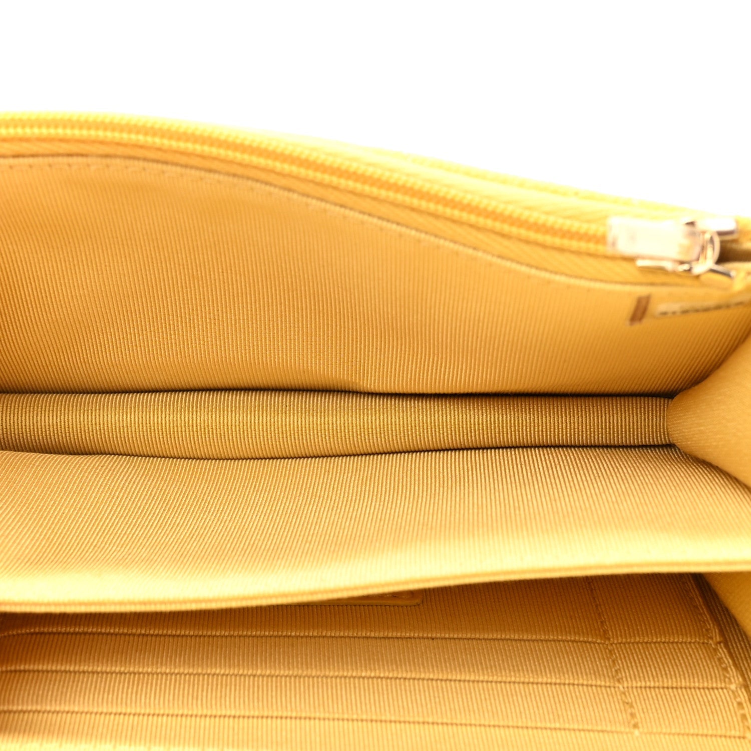 Caviar Quilted Mini Wallet On Chain WOC Yellow