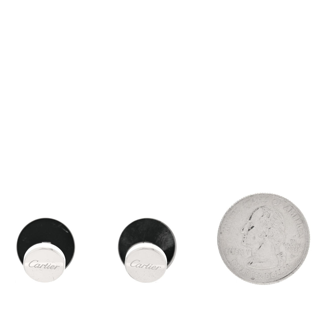 Sterling Silver Palladium Black Lacquer Panthere Cufflinks