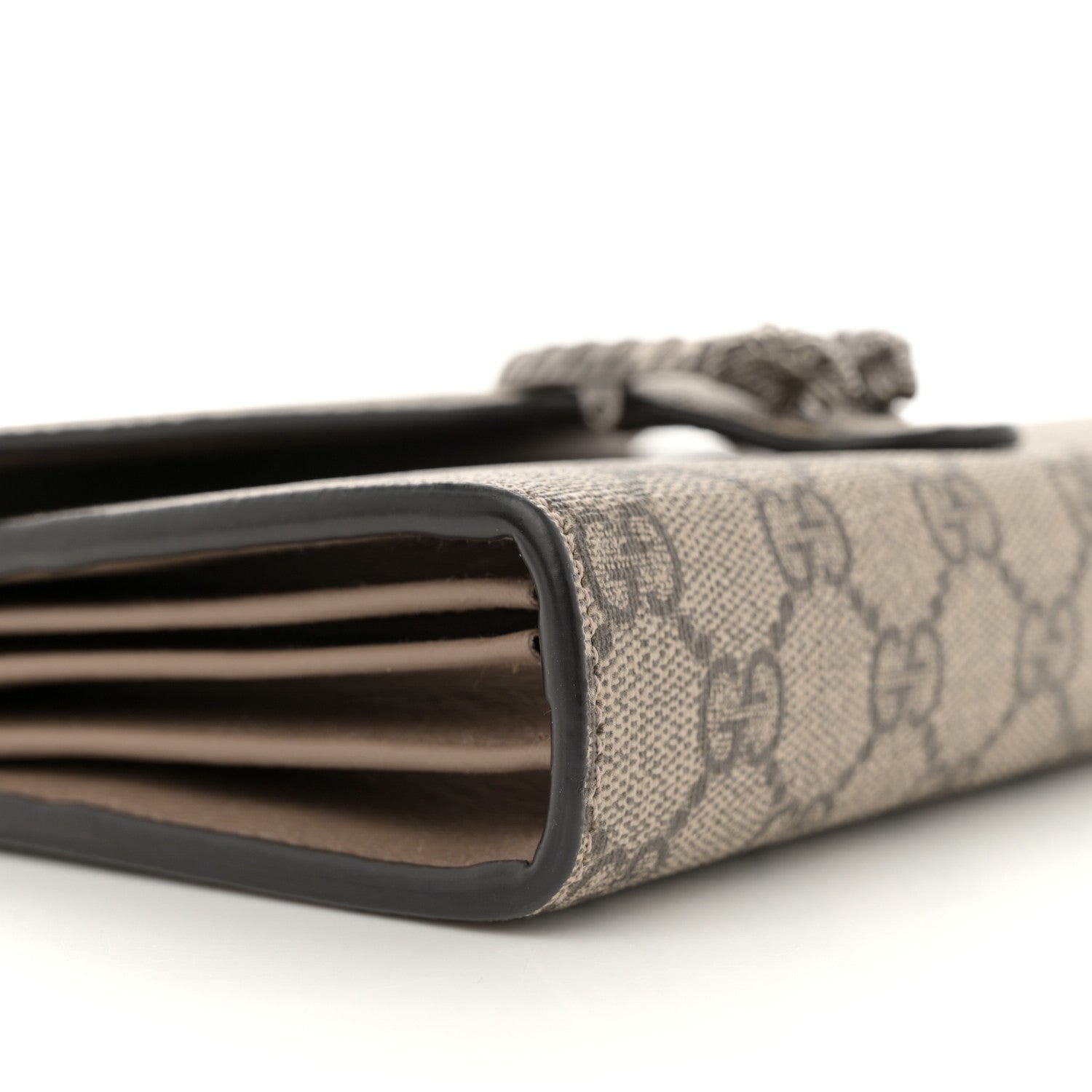 GG Supreme Monogram Mini Dionysus Chain Wallet Beige Taupe