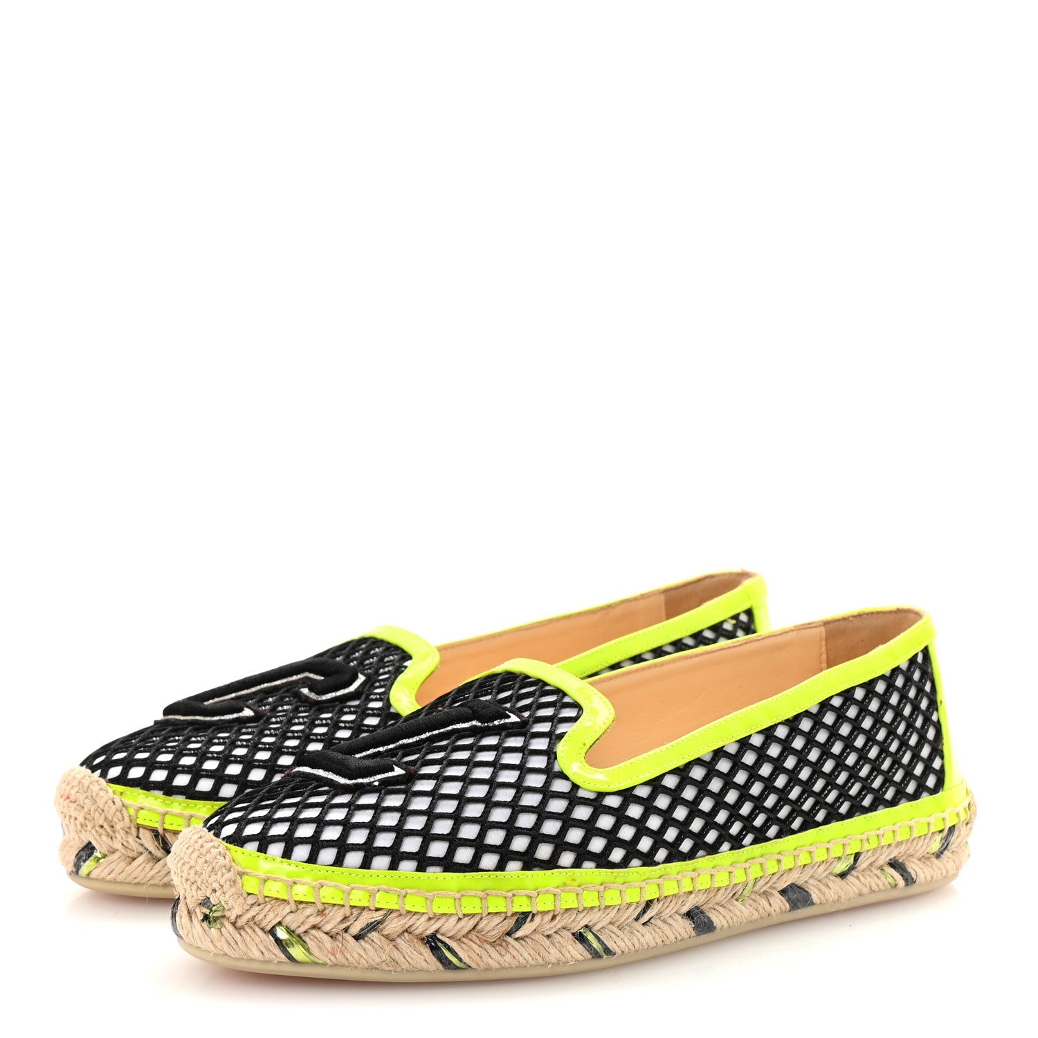Neo Resille Patent Ivy Espapop Flat Espadrilles 35 White Black