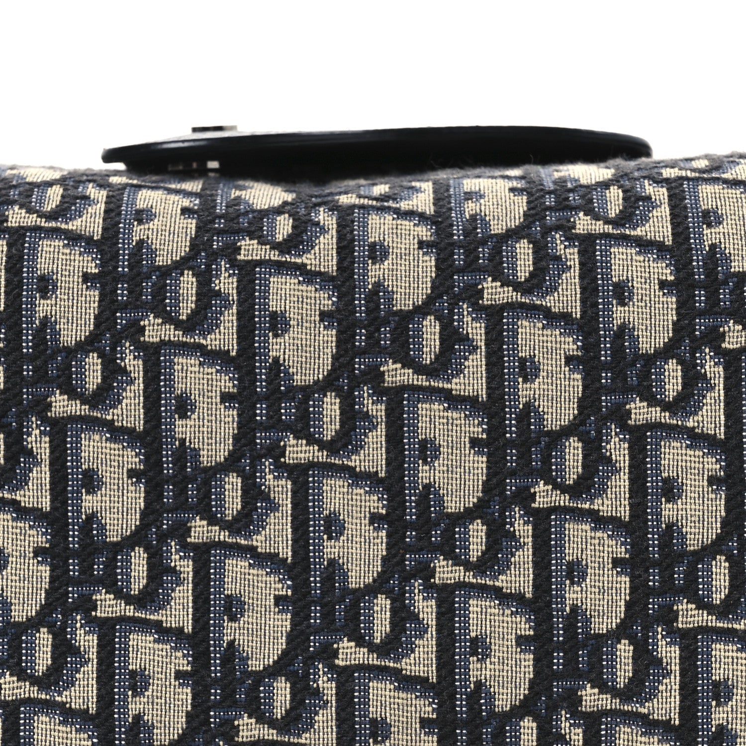 Oblique Jacquard Grained Calfskin Lingot Toiletry Case Blue Black