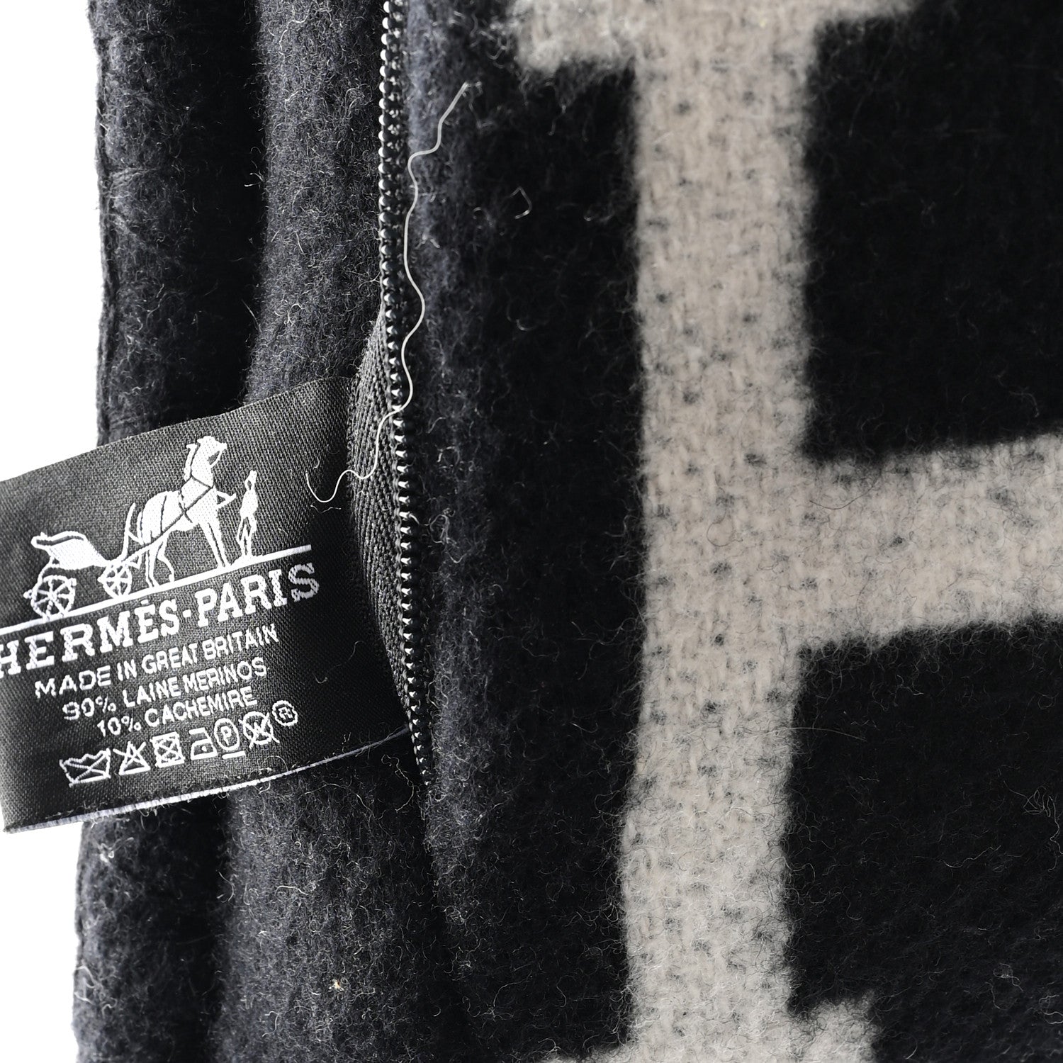 Wool Cashmere Avalon III Pillow PM Ecru Black