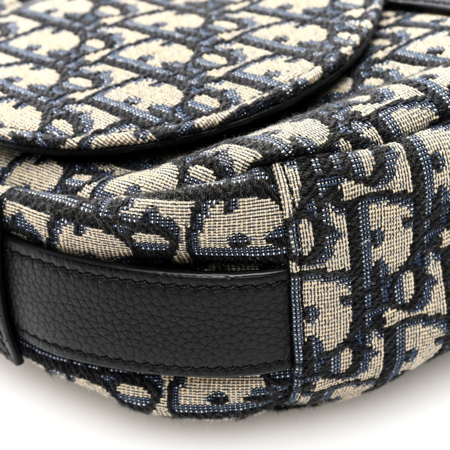 Oblique Mini Soft Saddle Bag Beige Black