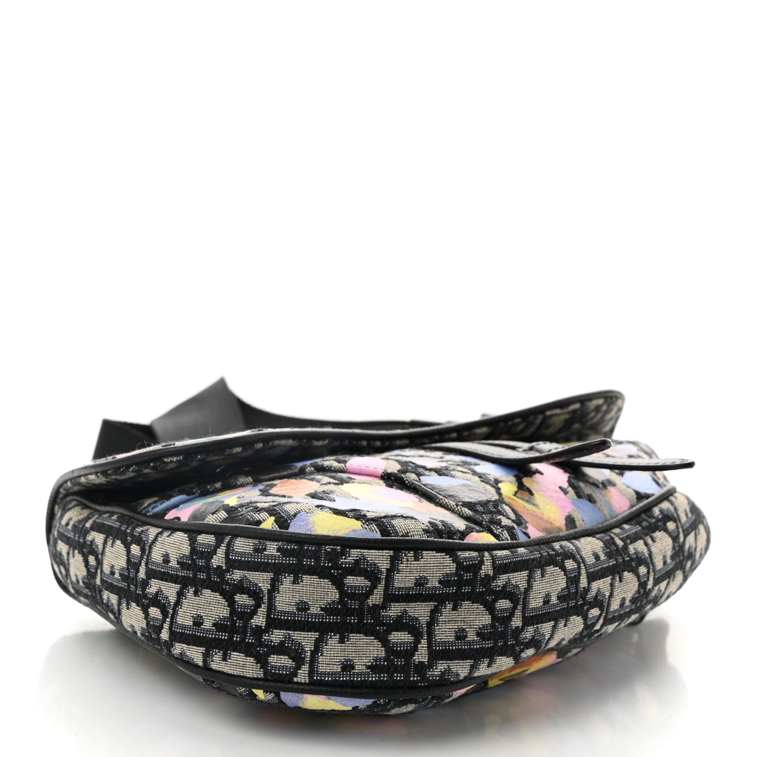 X ALEX FOXOTN Oblique Floral Print Mens Saddle Bag Blue Multicolor