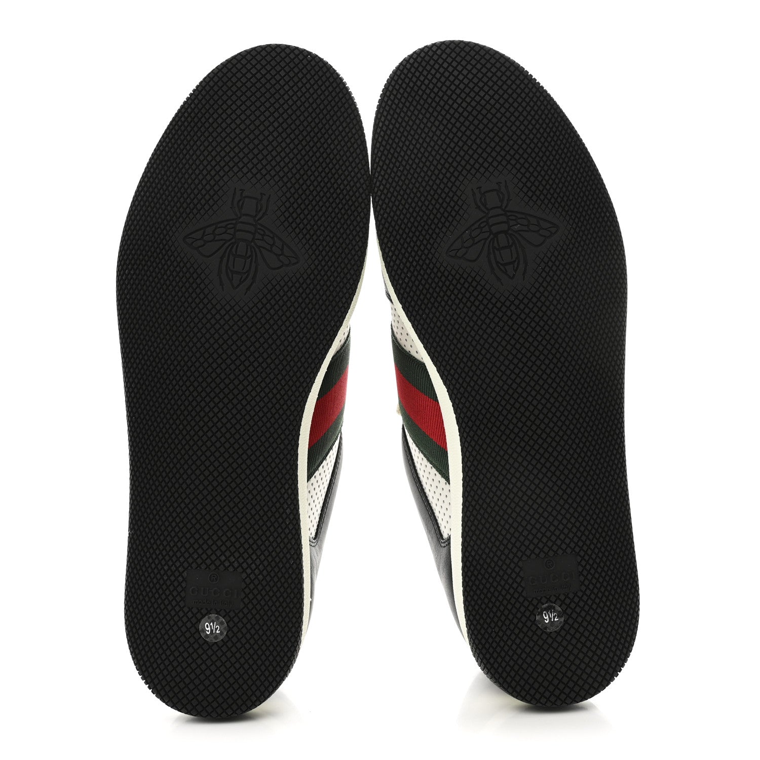 Calfskin Web Mens Screener Sneakers 9.5 Black White