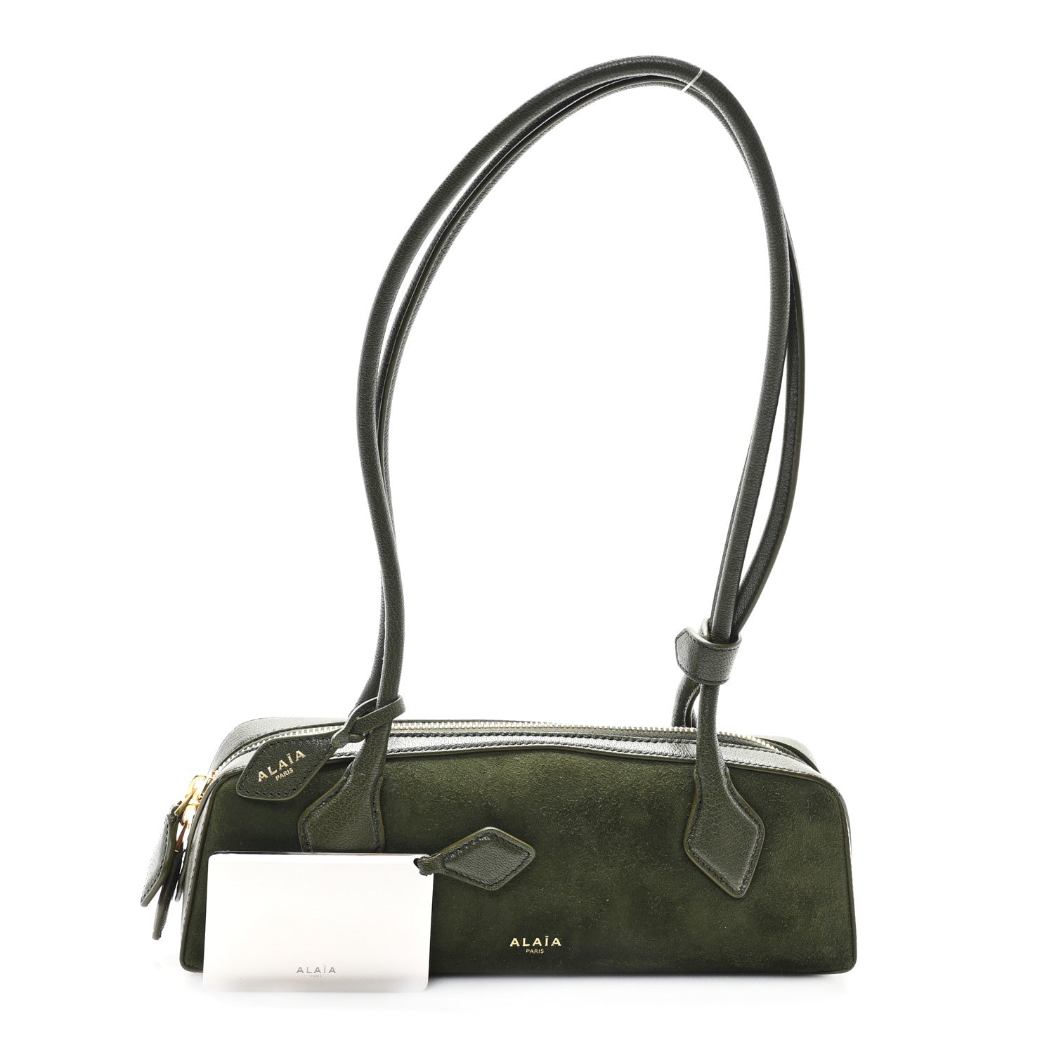 Suede Goatskin Small Le Teckel Bag Olive Green