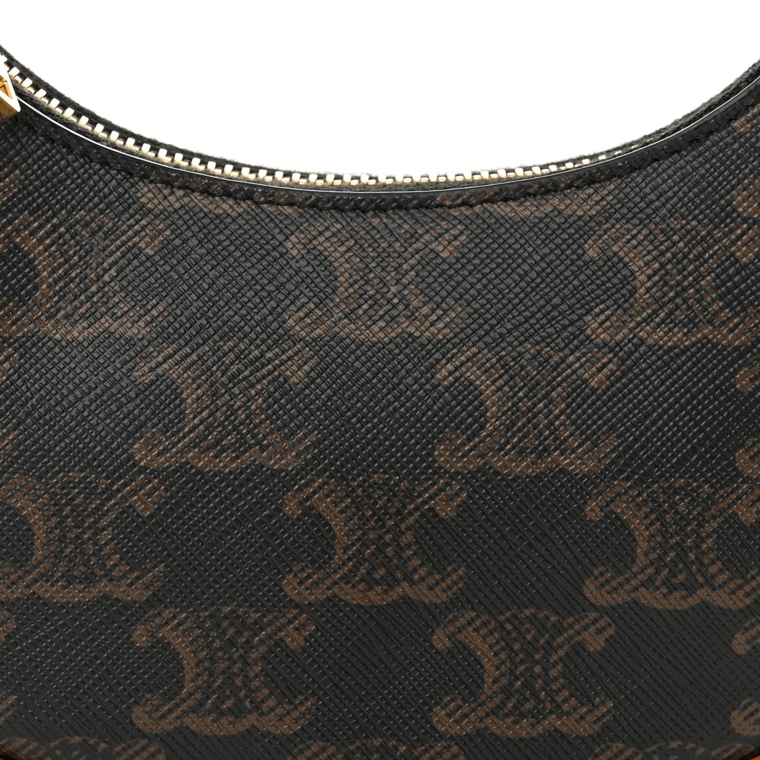 Canvas Calfskin Mini Ava Triomphe Shoulder Bag Tan