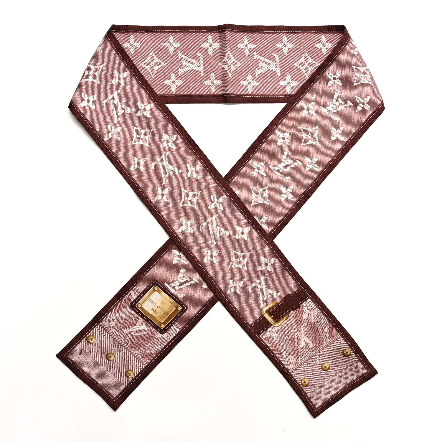 Silk Monogram New Denim Bandeau Cherry