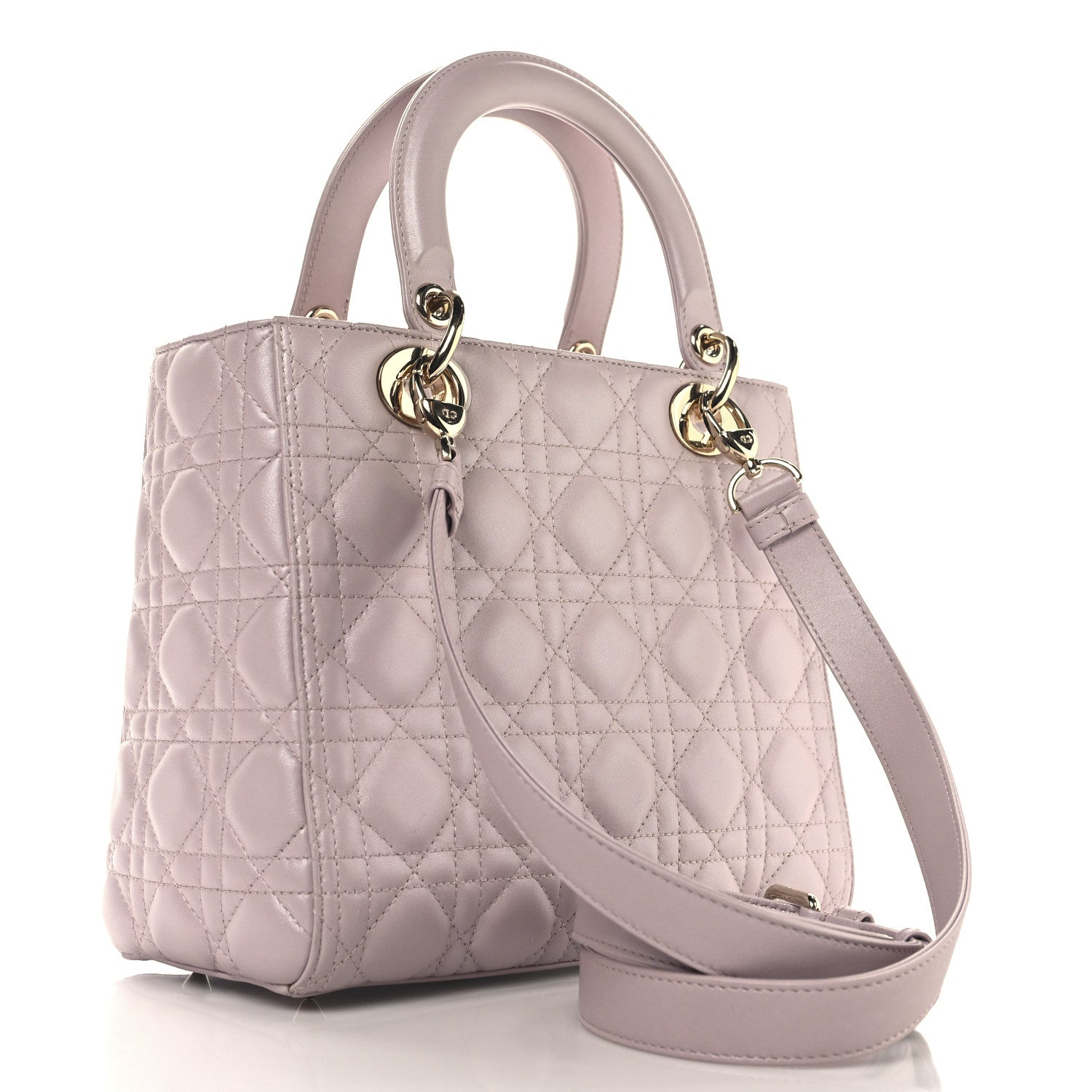 Pearly Lambskin Cannage Medium Lady Dior Lotus