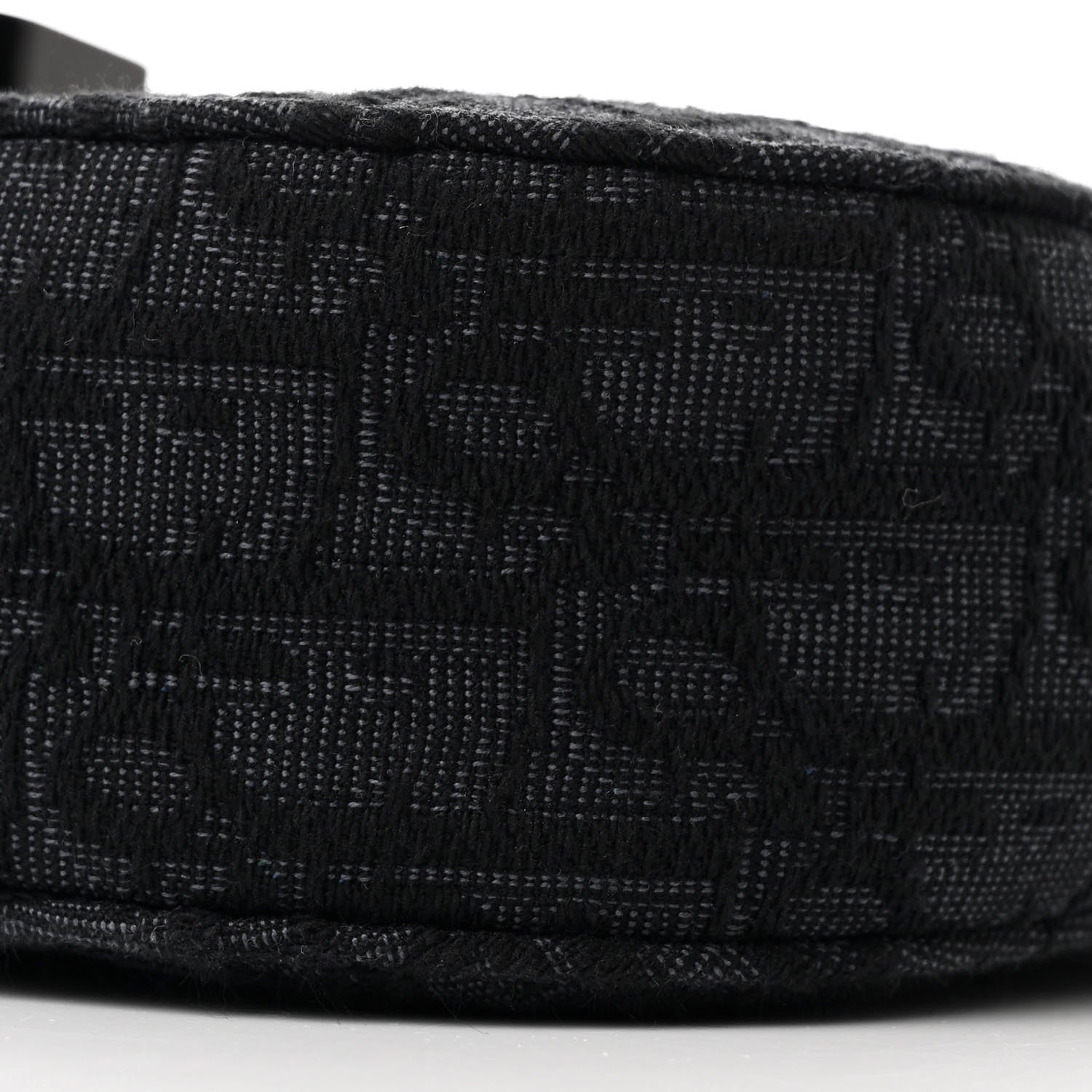 Oblique Jacquard Grained Calfskin Mini Saddle Messenger Bag With Flap Black