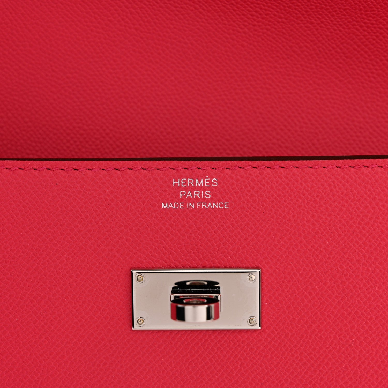 Madame Calfskin Kelly Pocket Long Wallet Rose Extreme