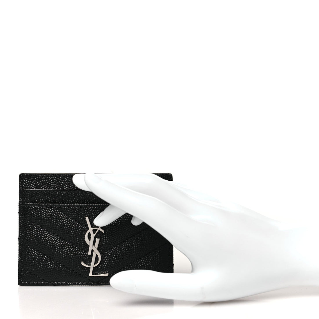 Grain De Poudre Matelasse Chevron Credit Card Case Black