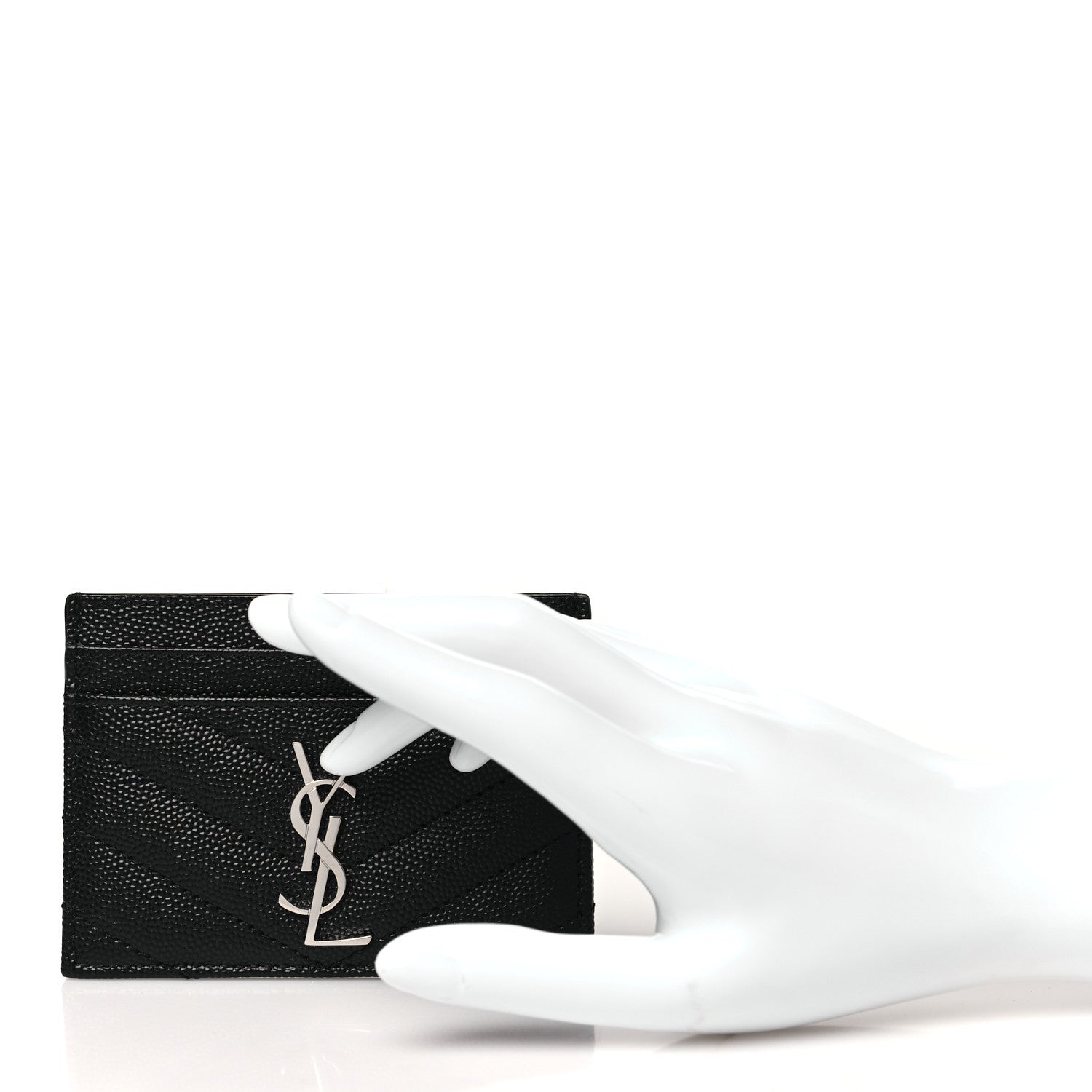 Grain De Poudre Matelasse Chevron Credit Card Case Black