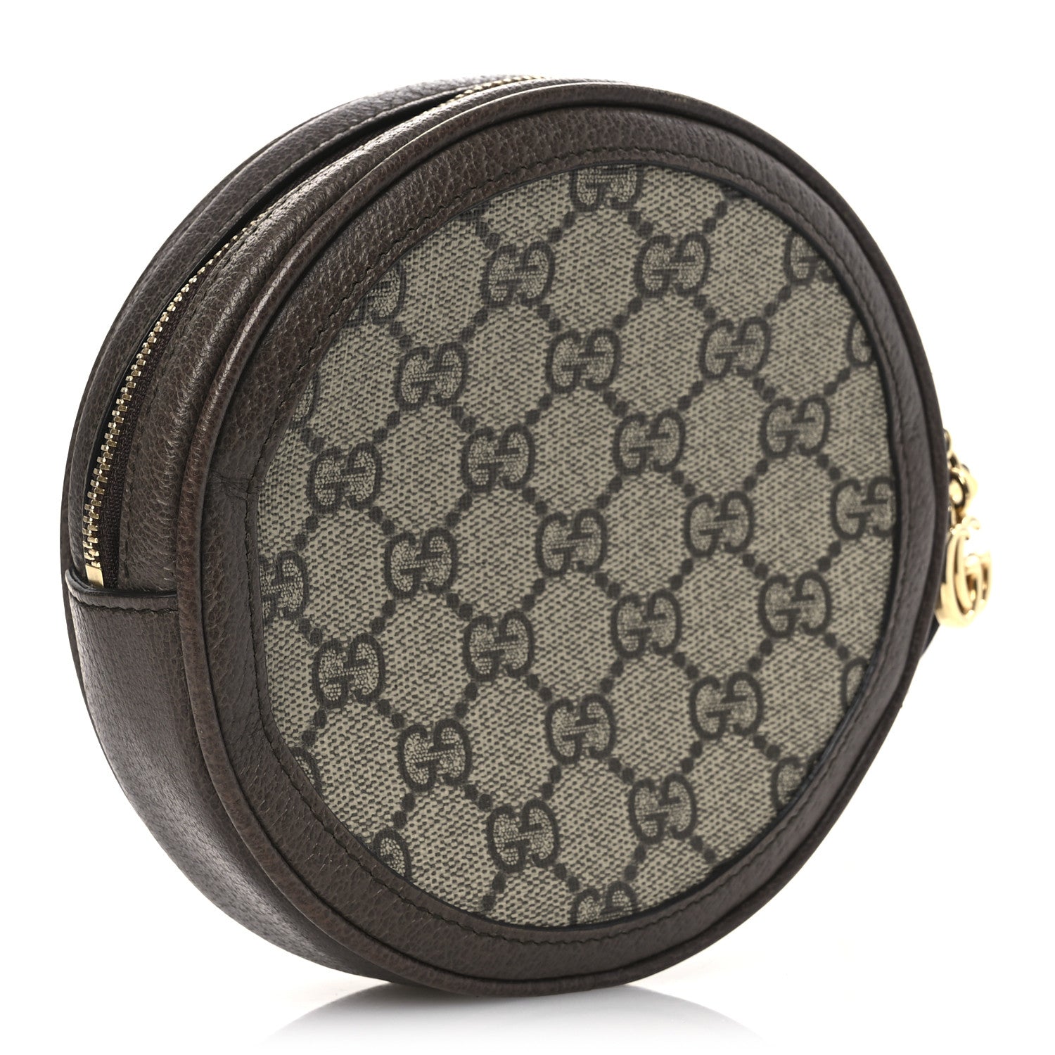 GG Supreme Monogram Web Ophidia Circle Wristlet Beige New Acero