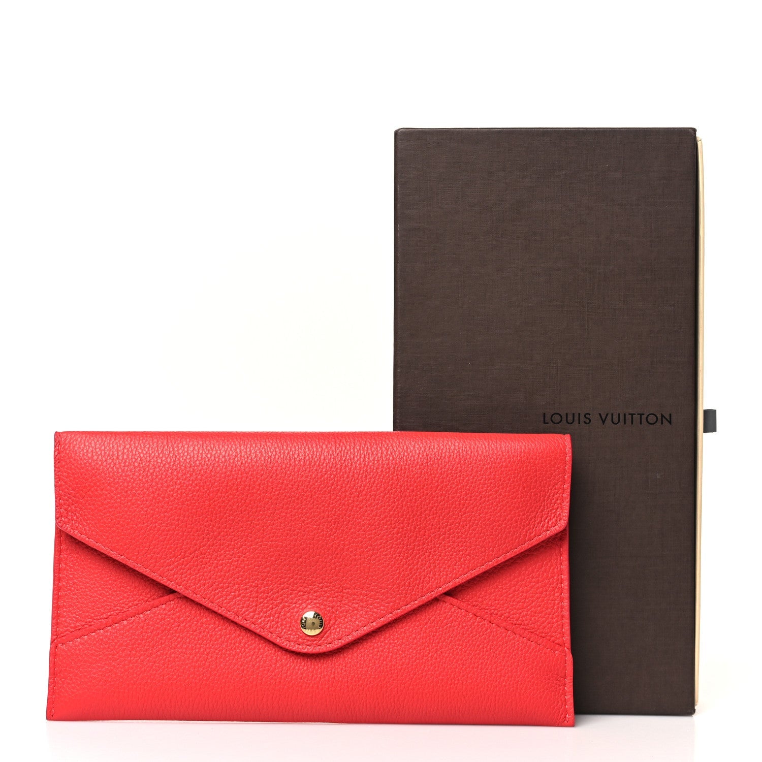 Calfskin Envelope Pouch Red