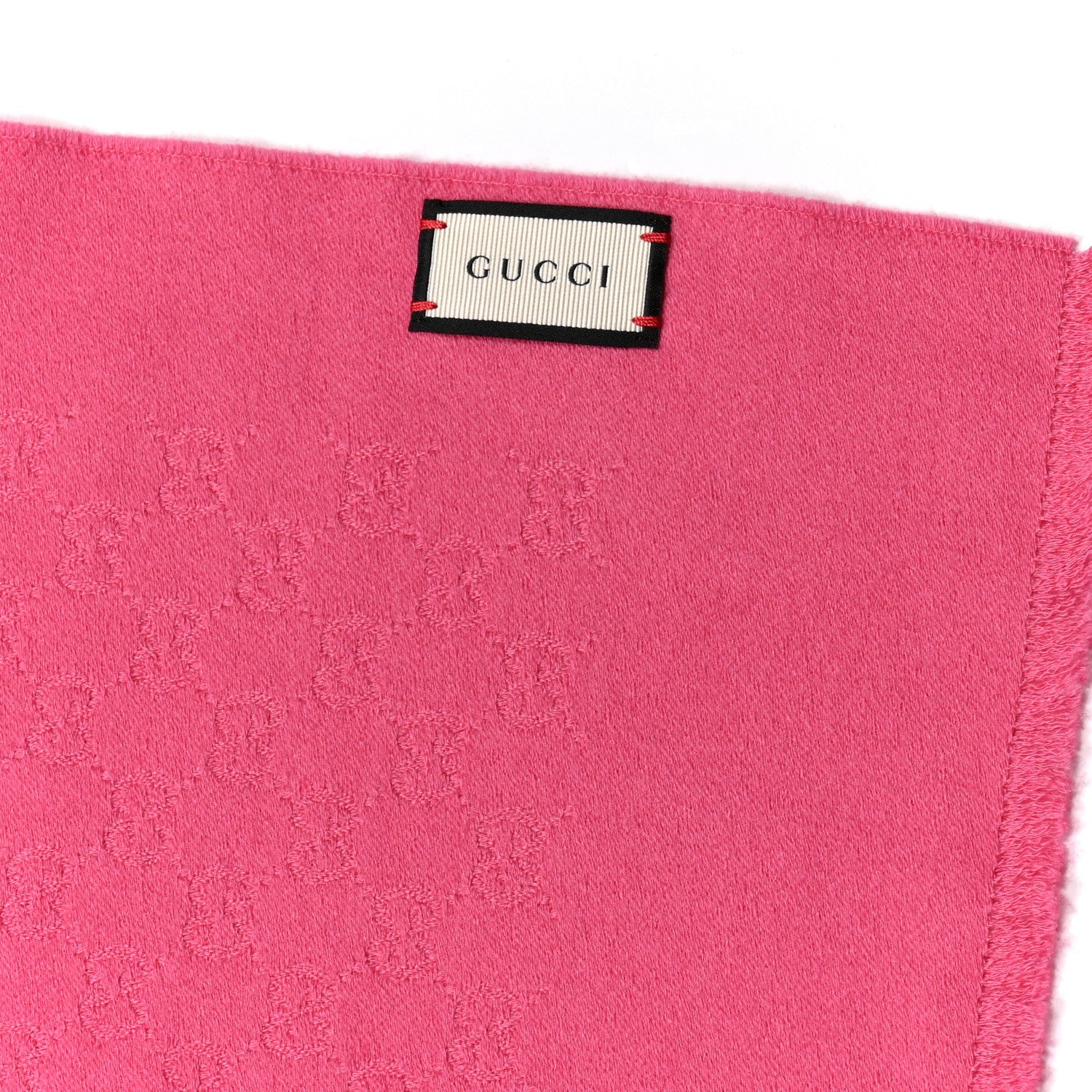 Cashmere GG Monogram Gem Lux Scarf Fuxia