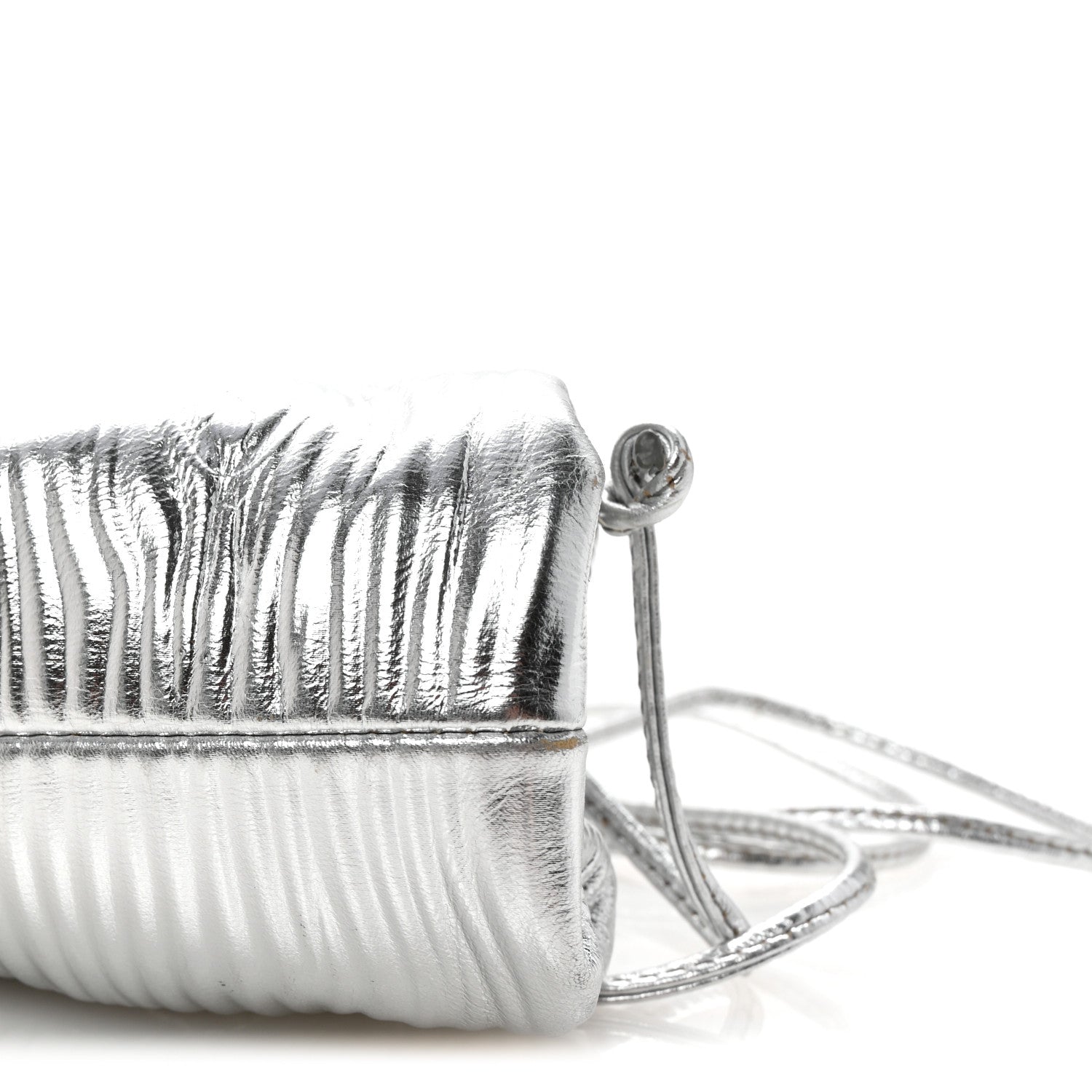 Metallic Bark Calfskin The Mini Pouch Silver