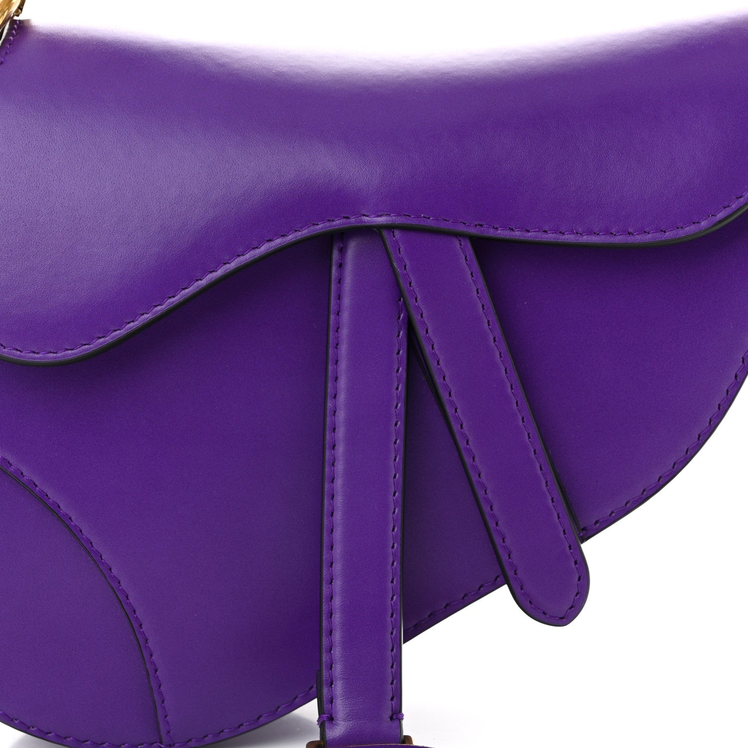 Supple Calfskin Mini Saddle Bag Purple