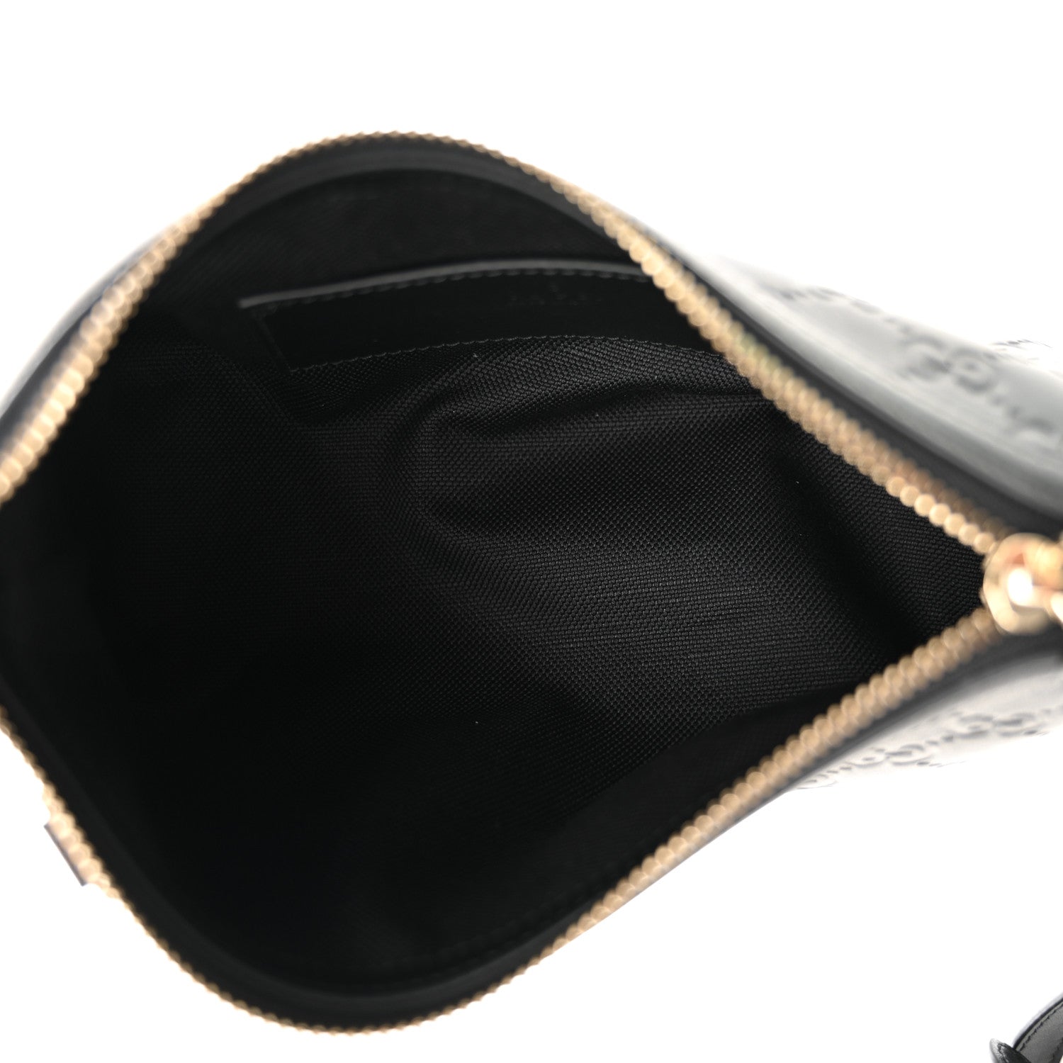 Calfskin GG Emblem Embossed Small Shoulder Bag Black