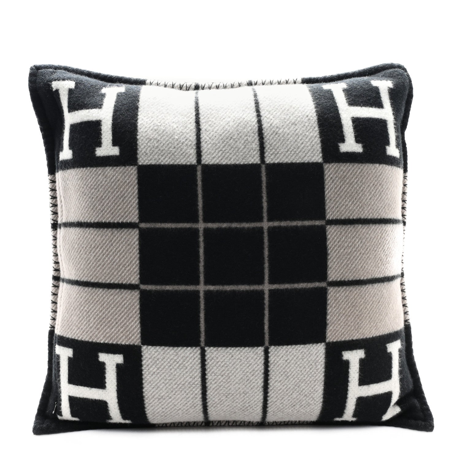 Wool Cashmere Avalon III Pillow PM Ecru Black