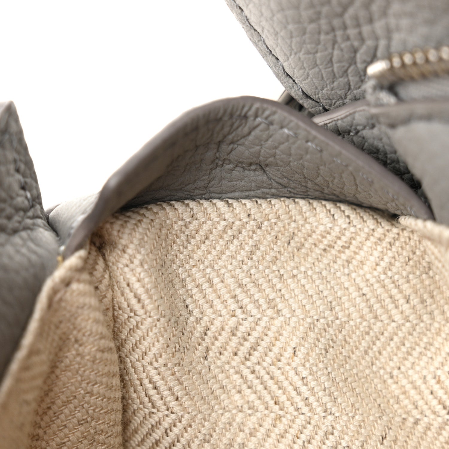 Soft Grained Calfskin Mini Puzzle Edge Bag Pearl Grey