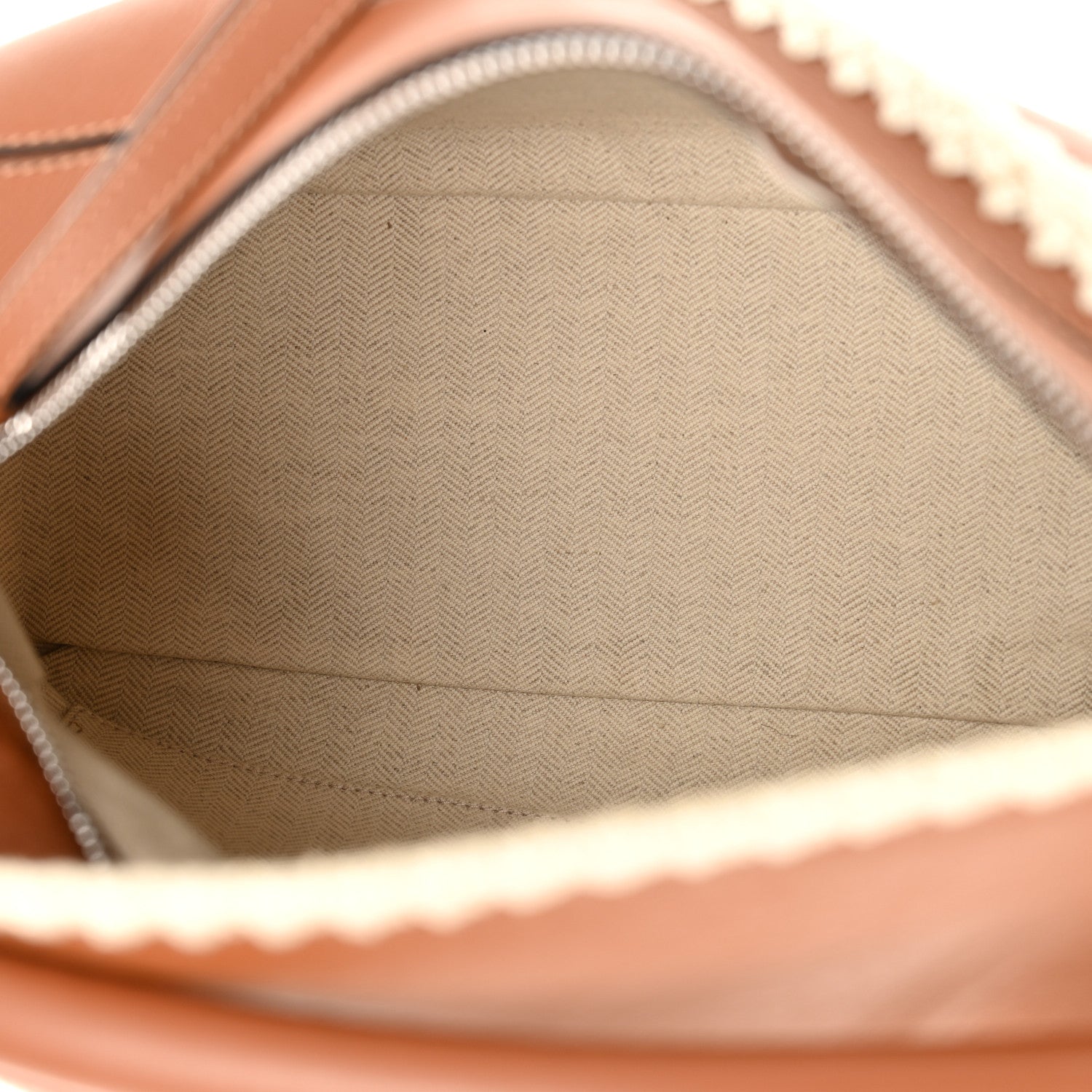 Calfskin Crochet Trim Medium Puzzle Bag Tan