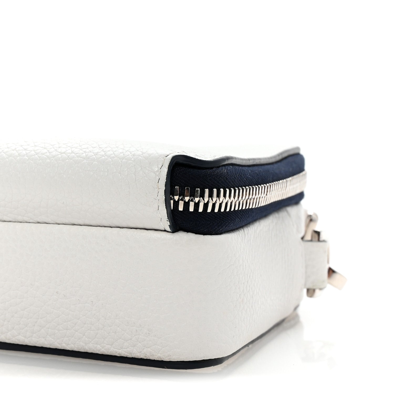 X SHAWN STUSSY Grained Calfskin Double Zip Crossbody Pouch White