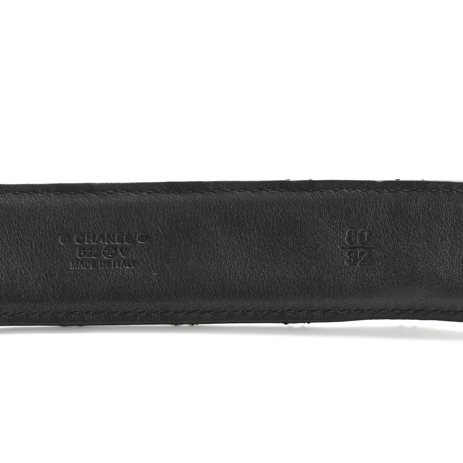 Calfskin Quilted CC Chain Belt 80 32 Black