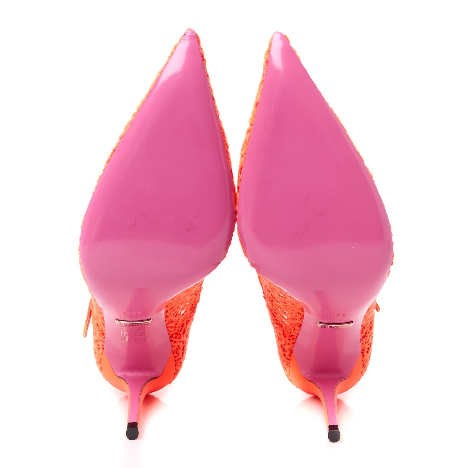 Lace Pizzo Venice Pumps 38.5 Orange Fluo