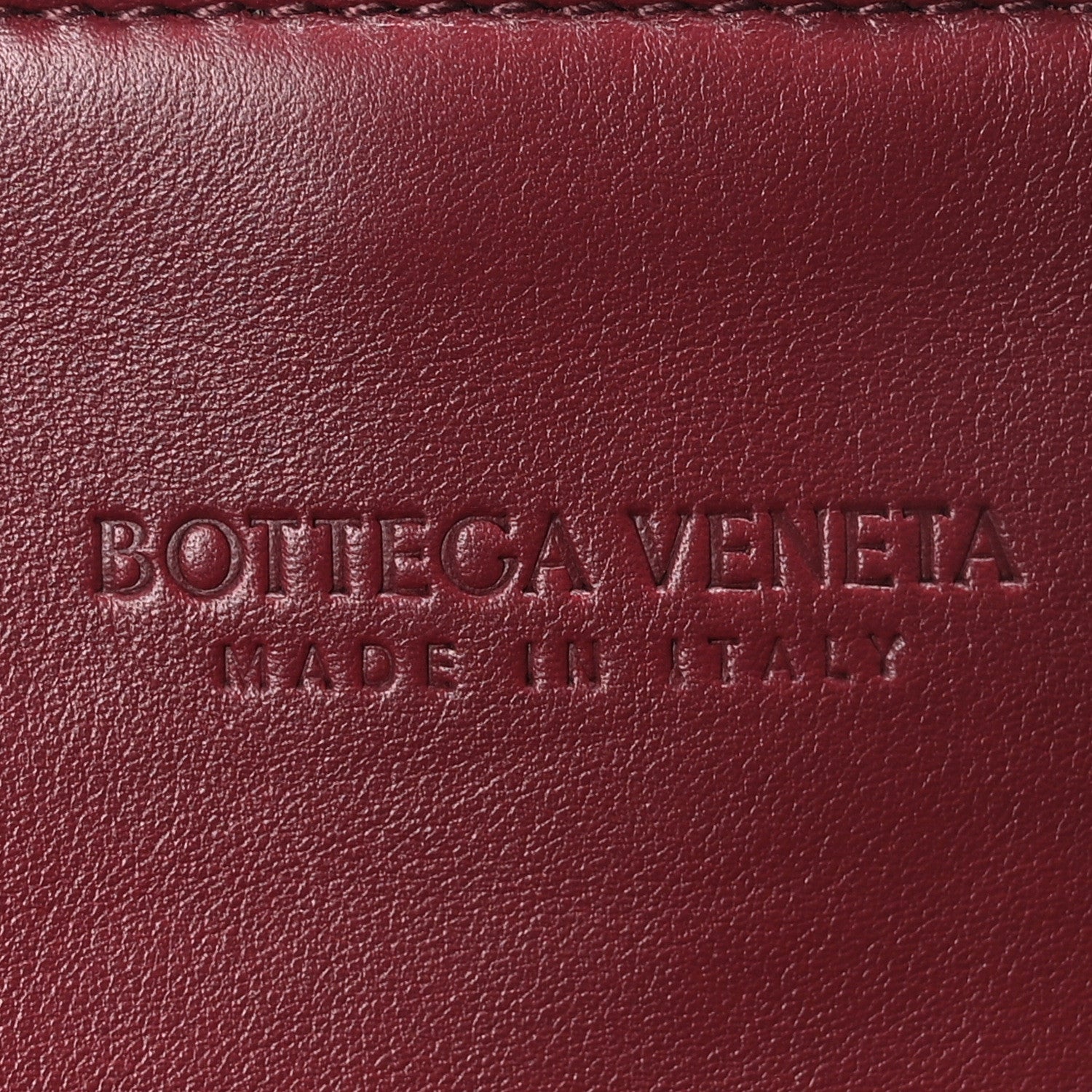 Calfskin Intrecciato Large North South Tote Bag Burgundy