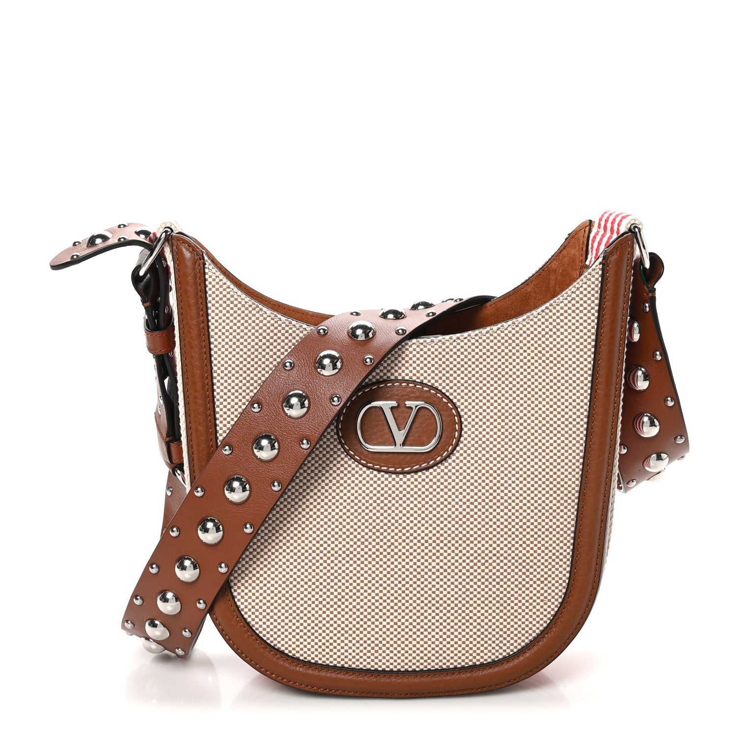 Raffia Calfskin Vlogo Small Antibes Hobo Bag Naturale Tobacco Selleria Bia Rosso