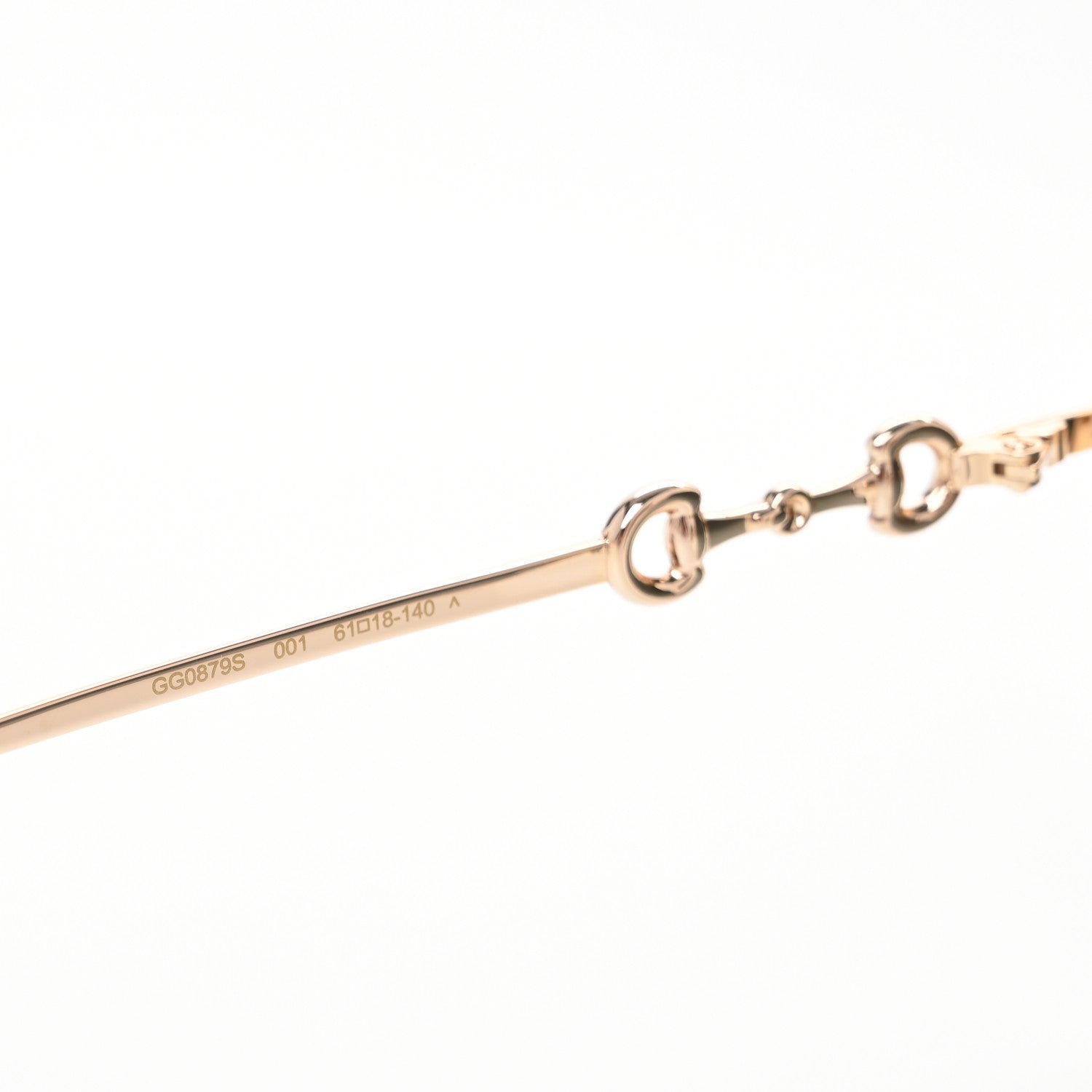 Metal Horsebit Square Frame Sunglasses GG0879S Gold