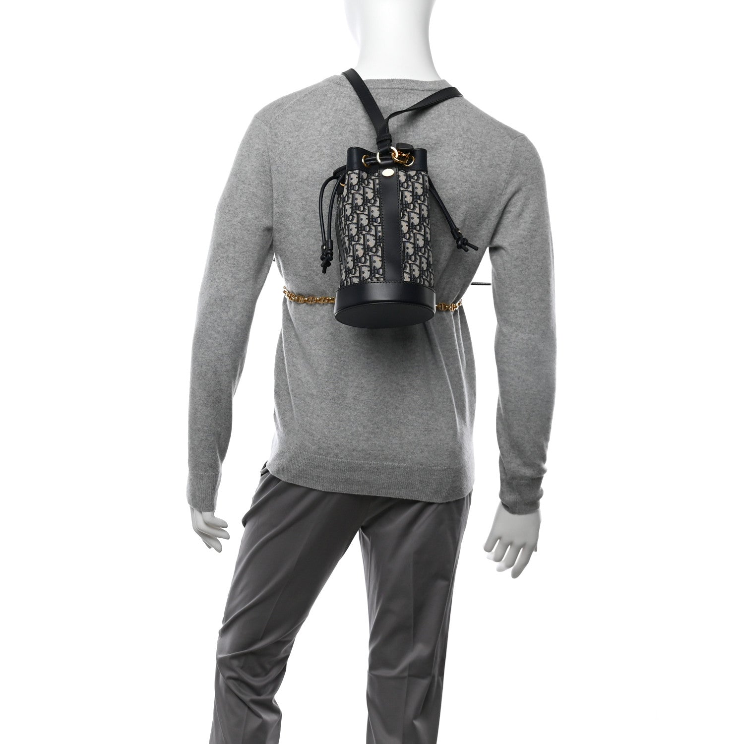 Oblique Small Drawstring Backpack Blue