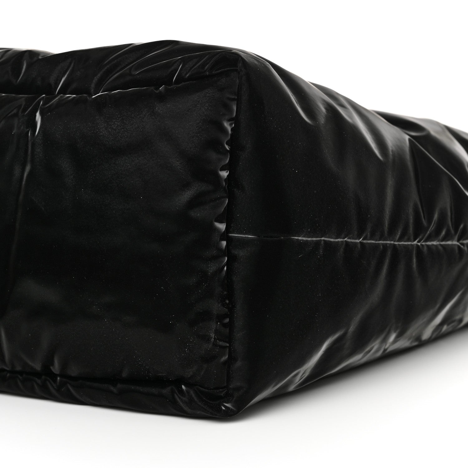 Silktech Canvas Wide Puffer Tote Black