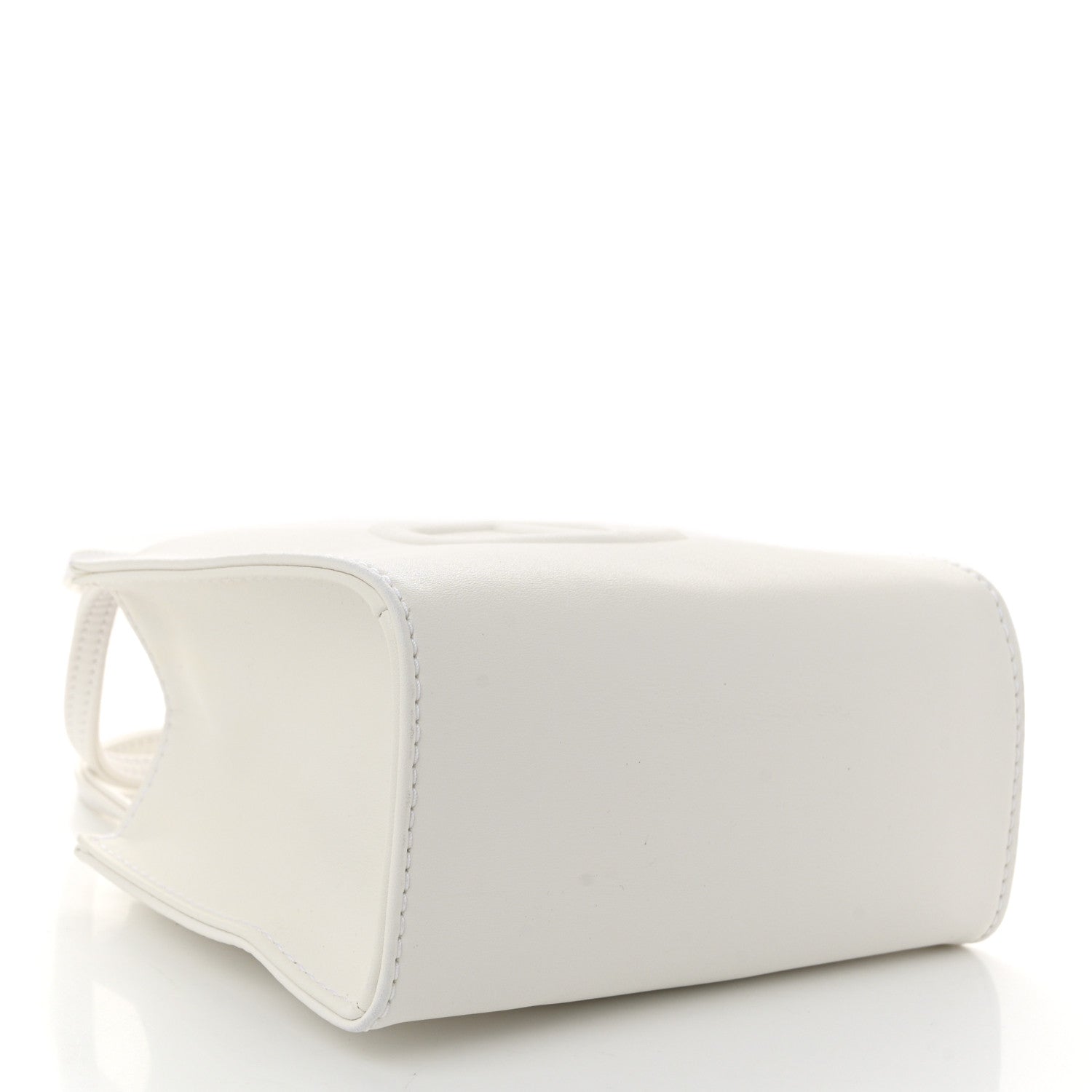 Vegan Leather Small Shopping Bag White